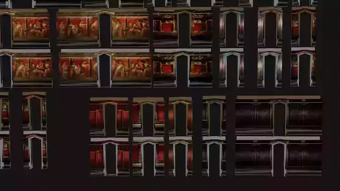 Roman doors 342 pieces set low poly PBR Low-poly 3D model