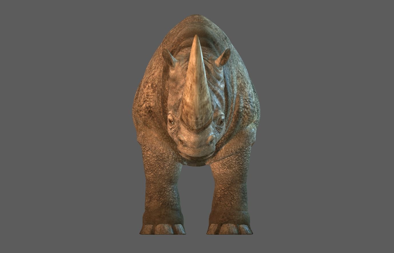 RHINO 3D RIG MODEL WITH TEXTURES 3D model
