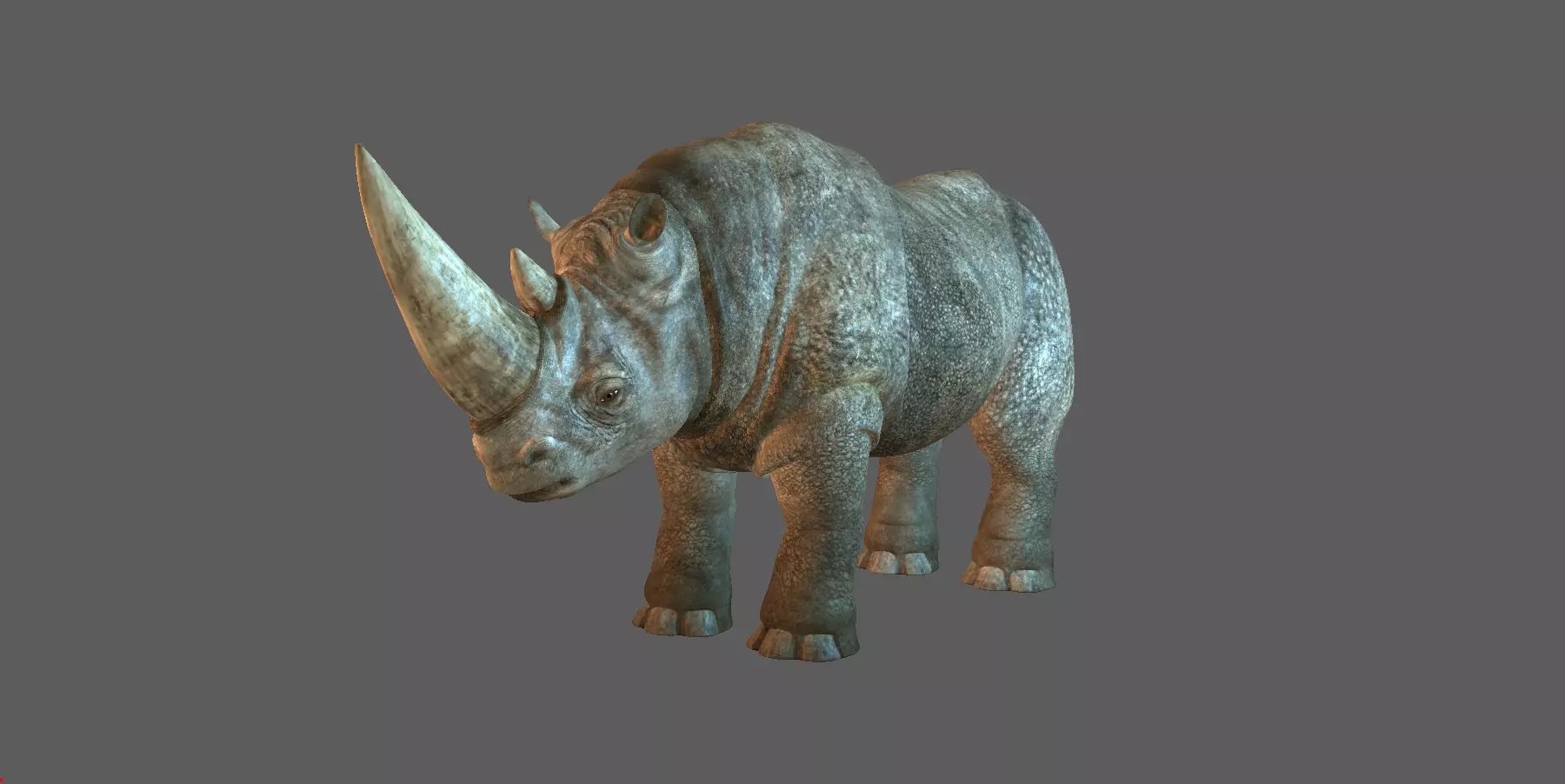 RHINO 3D RIG MODEL WITH TEXTURES 3D model