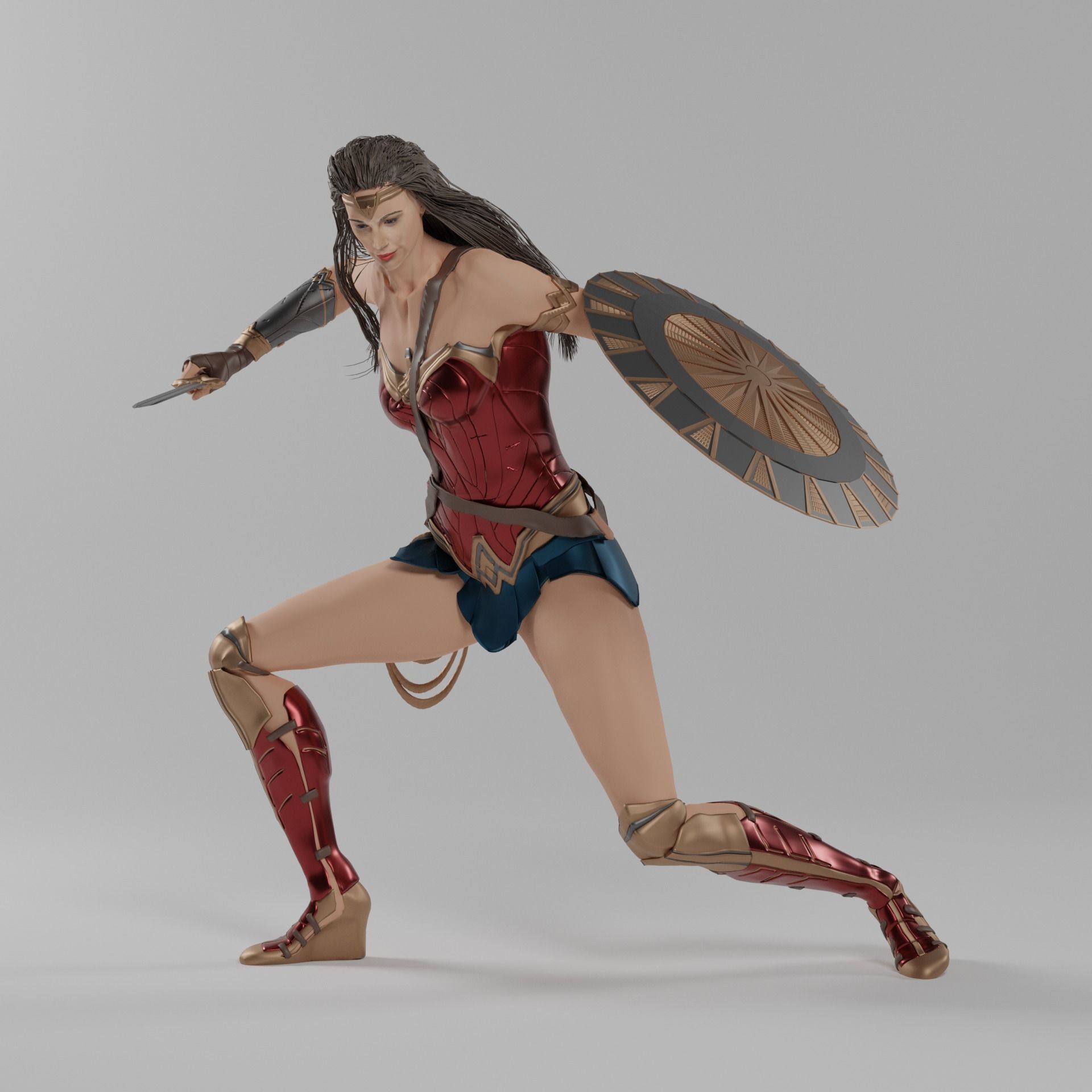 wonder woman attacks 3D print model