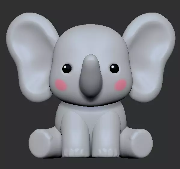 Cute Elephant  3D print model_0