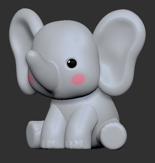 Cute Elephant  3D print model_1