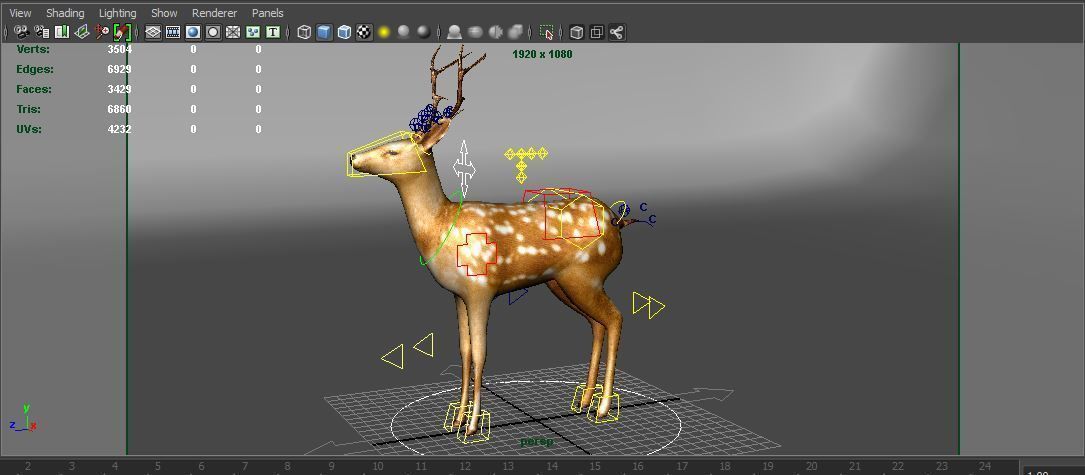 Deer Rigged Low-poly 3D model_12