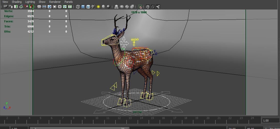 Deer Rigged Low-poly 3D model_16