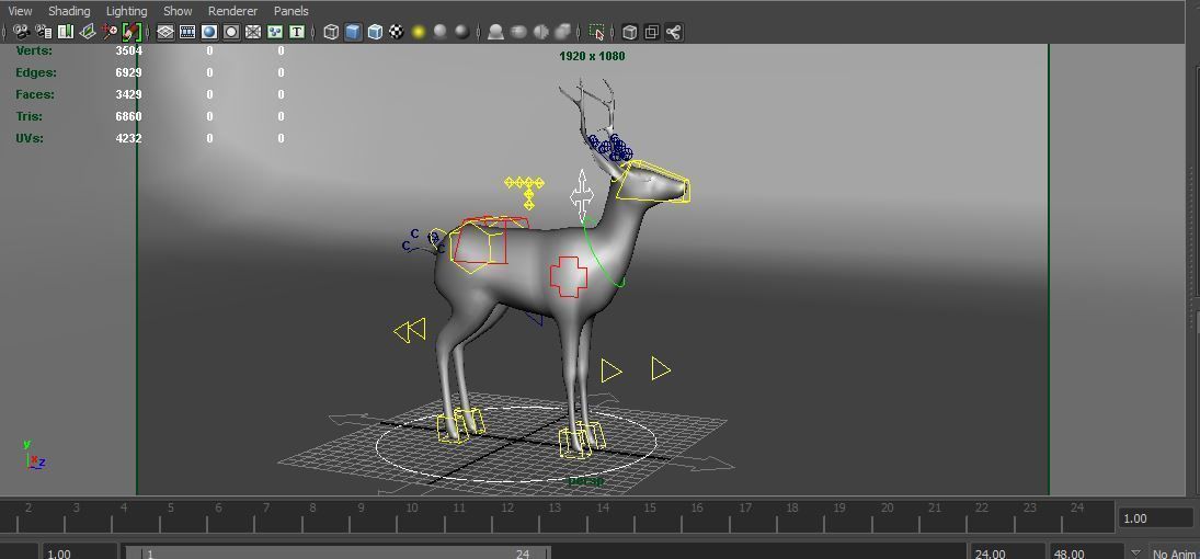 Deer Rigged Low-poly 3D model_15