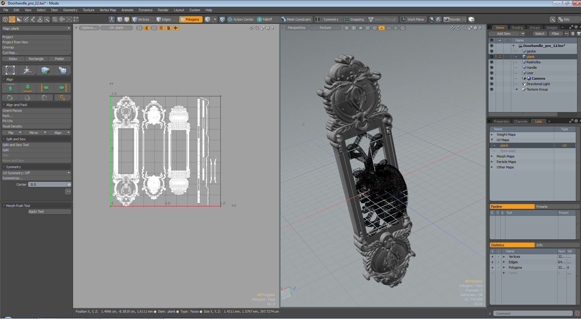 Brass Door Handles 3D model 3D model_6