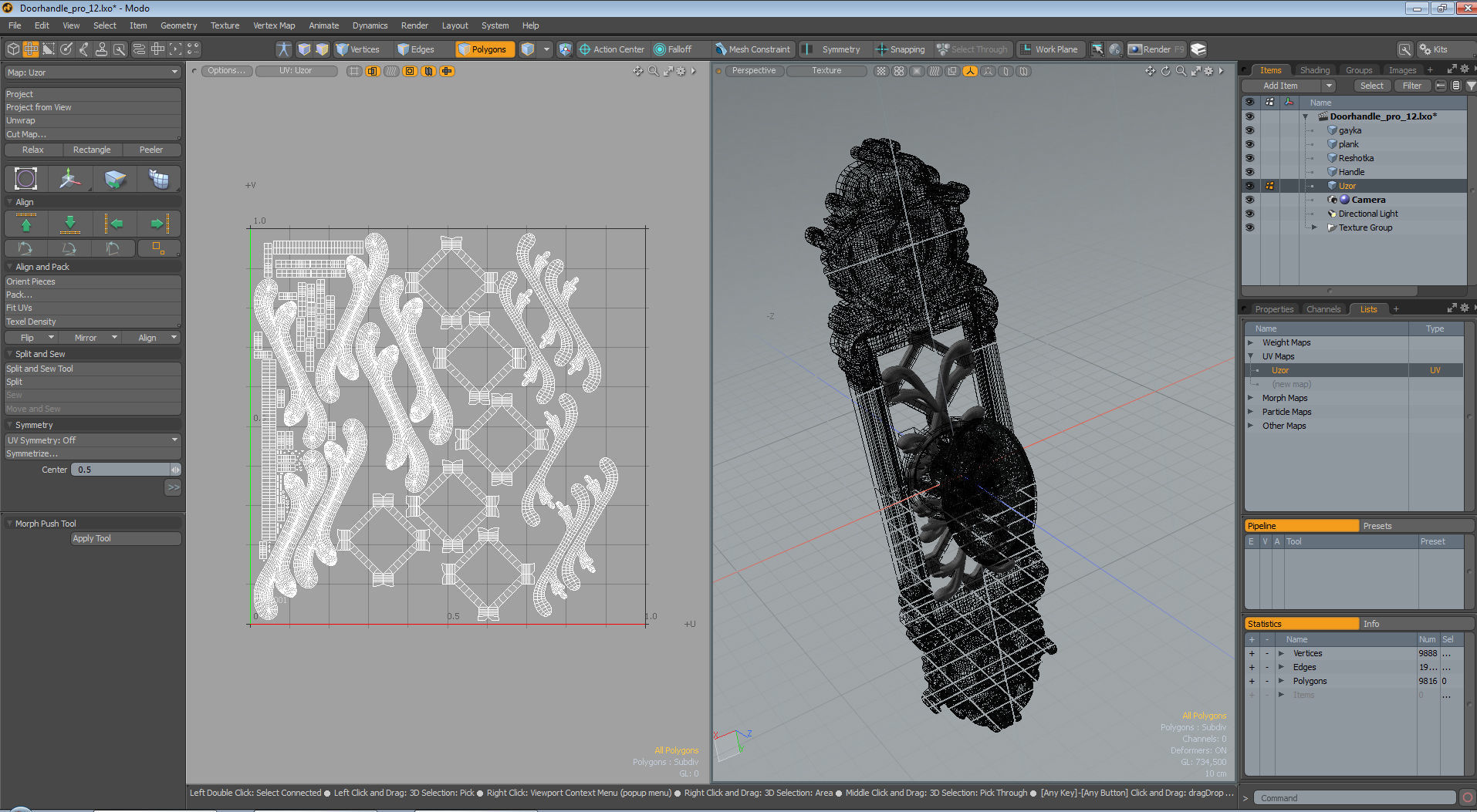 Brass Door Handles 3D model 3D model_5