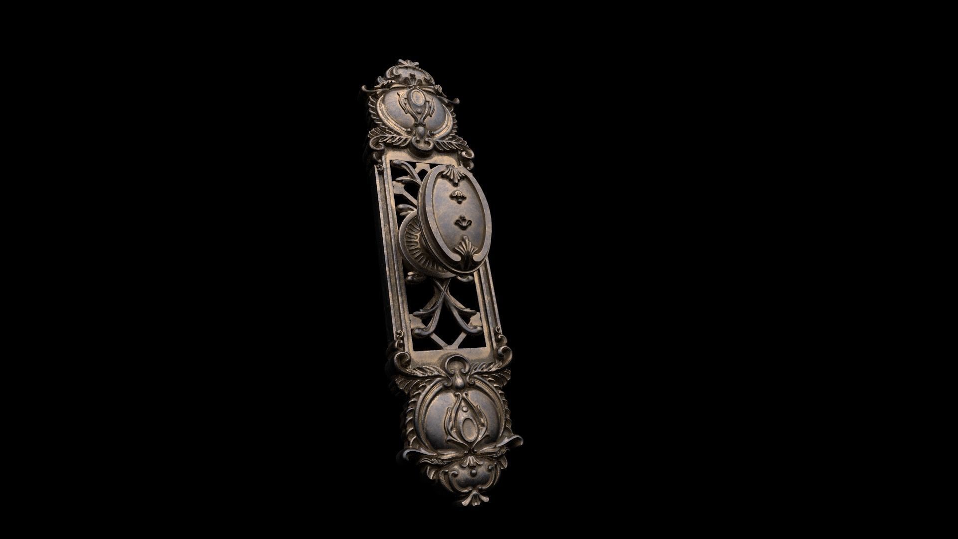 Brass Door Handles 3D model 3D model_3