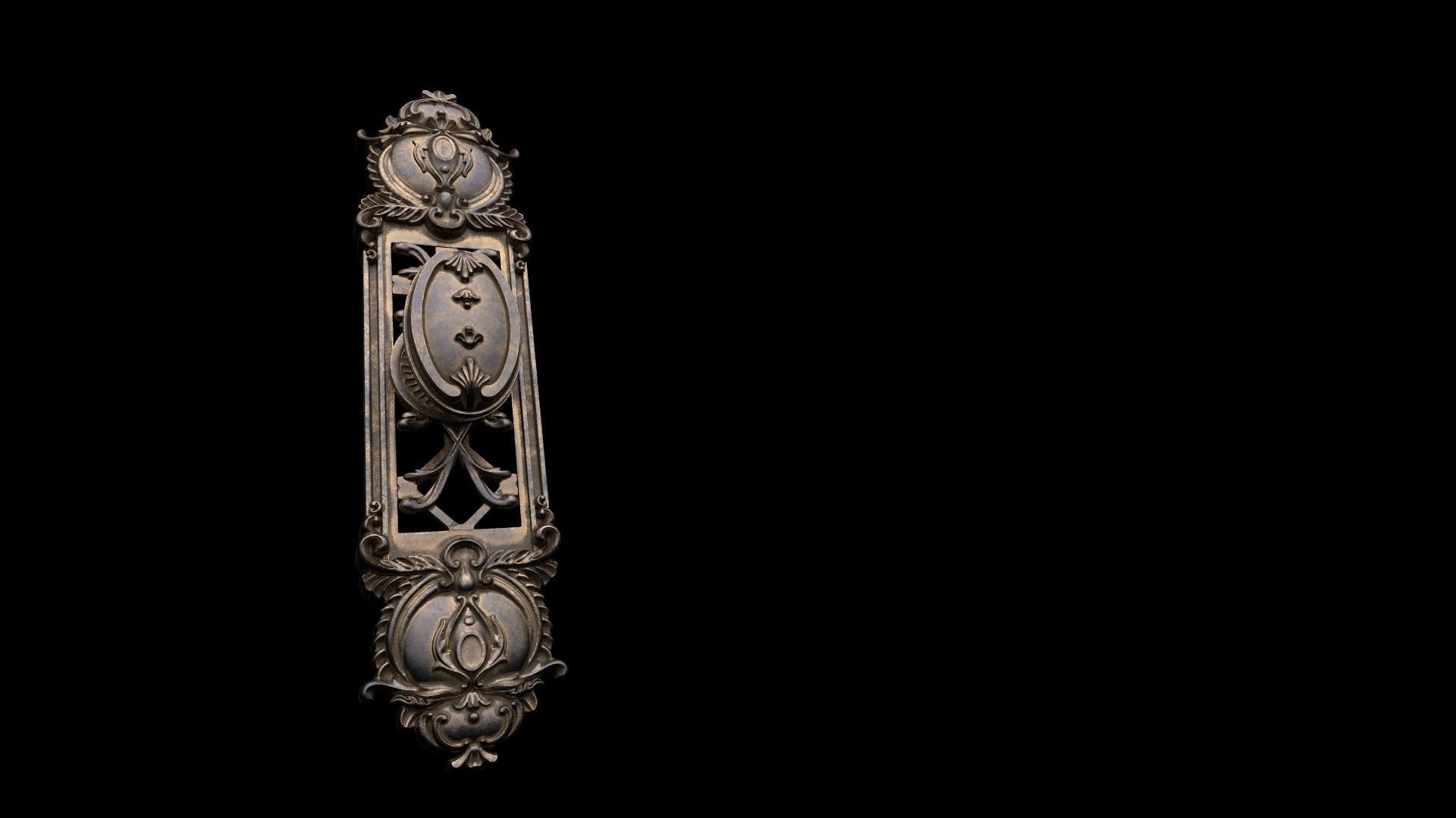 Brass Door Handles 3D model 3D model_2