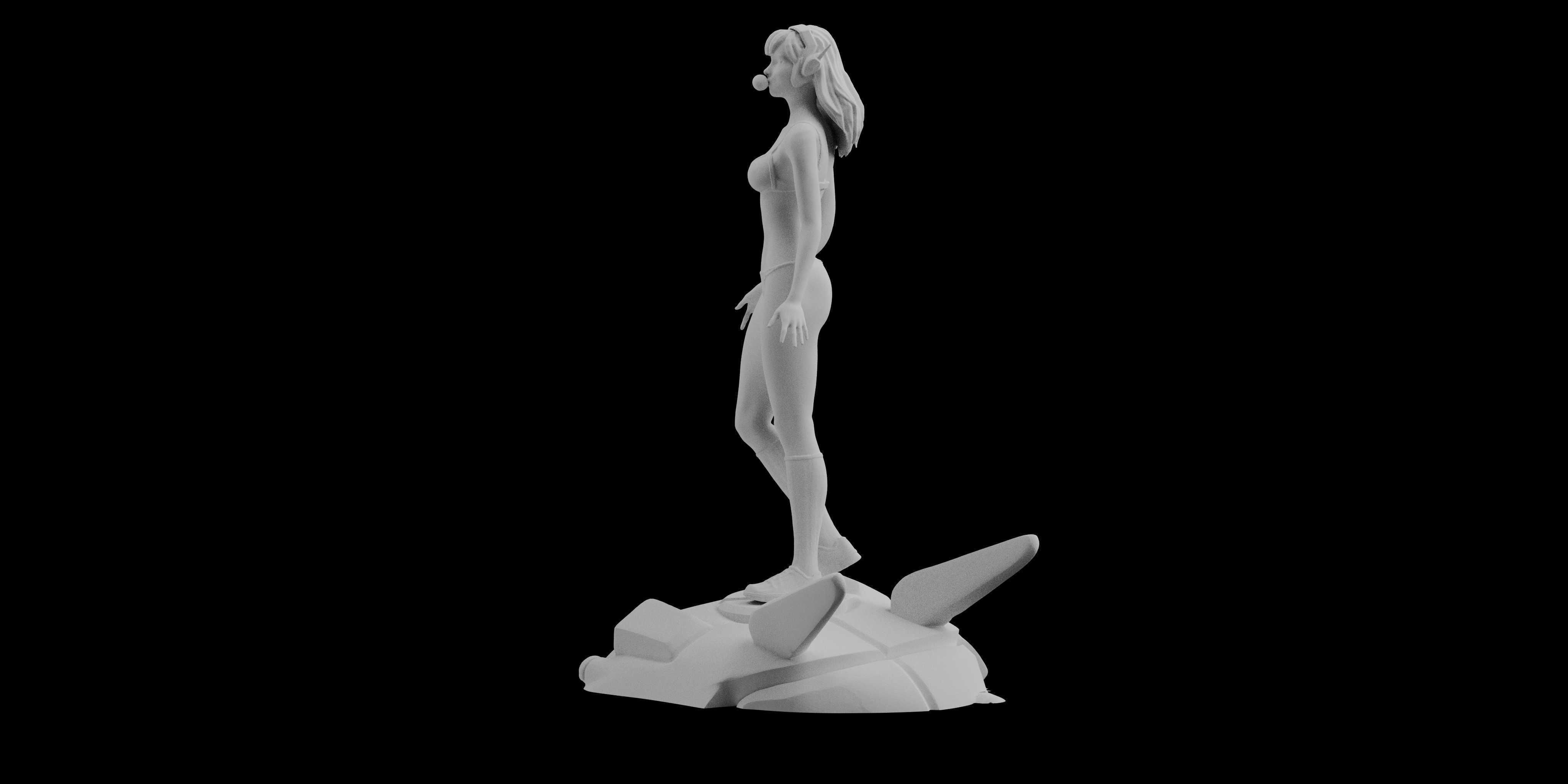 Overwatch DVa Pinup Statue Sculpt sexy figure 3D printing 3D print model_2