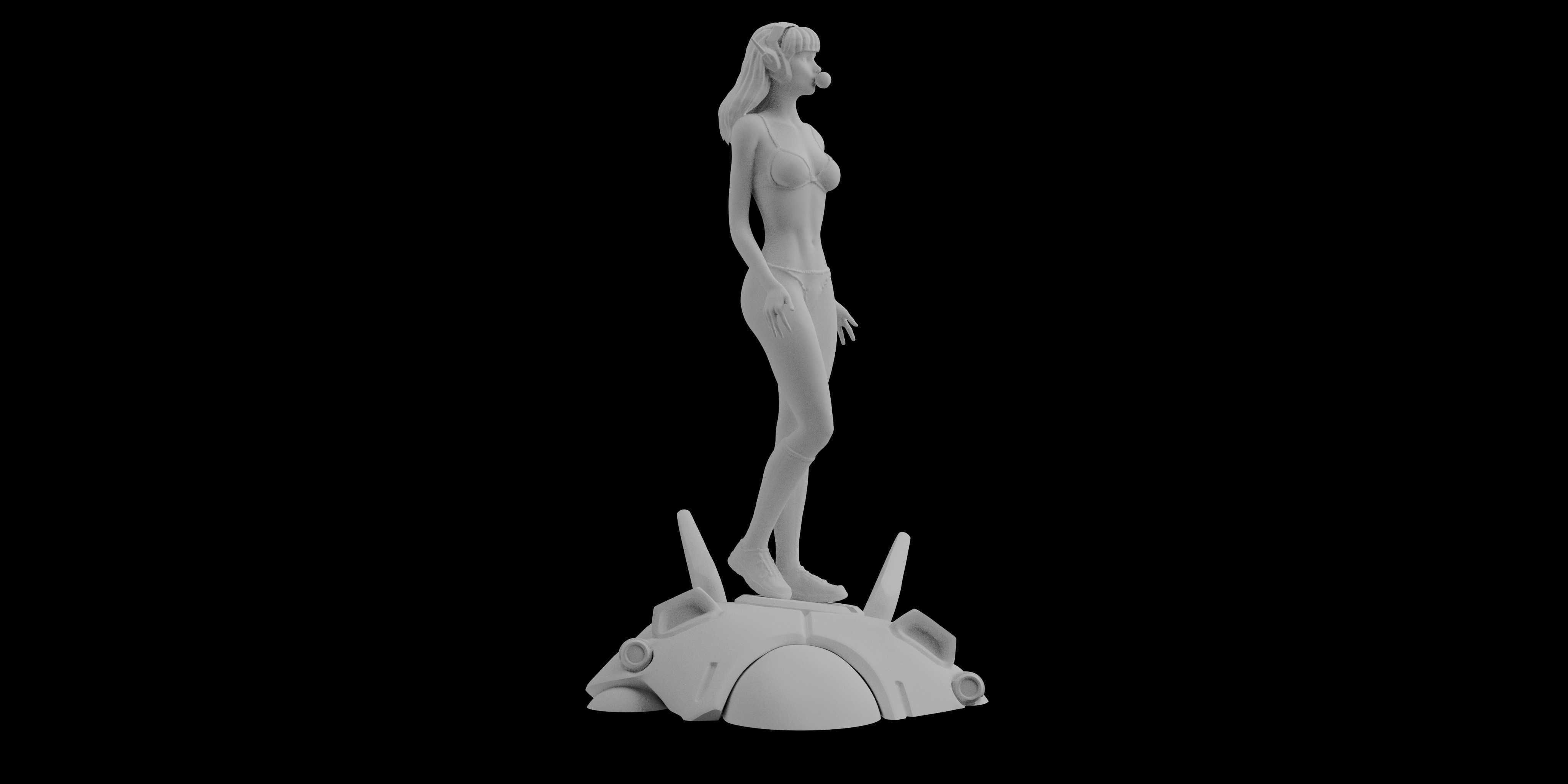 Overwatch DVa Pinup Statue Sculpt sexy figure 3D printing 3D print model_5