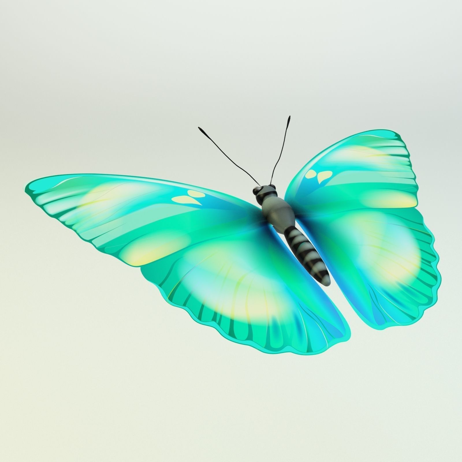 Cartoon Butterfly Low-poly 3D model 3D model_1