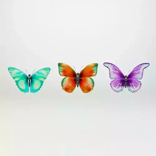 Cartoon Butterfly Low-poly 3D model