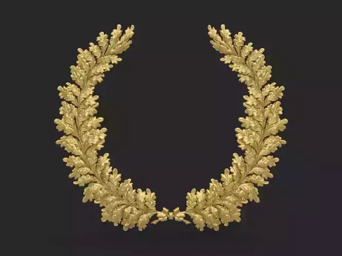 Wreath of oak leaves 3D print model
