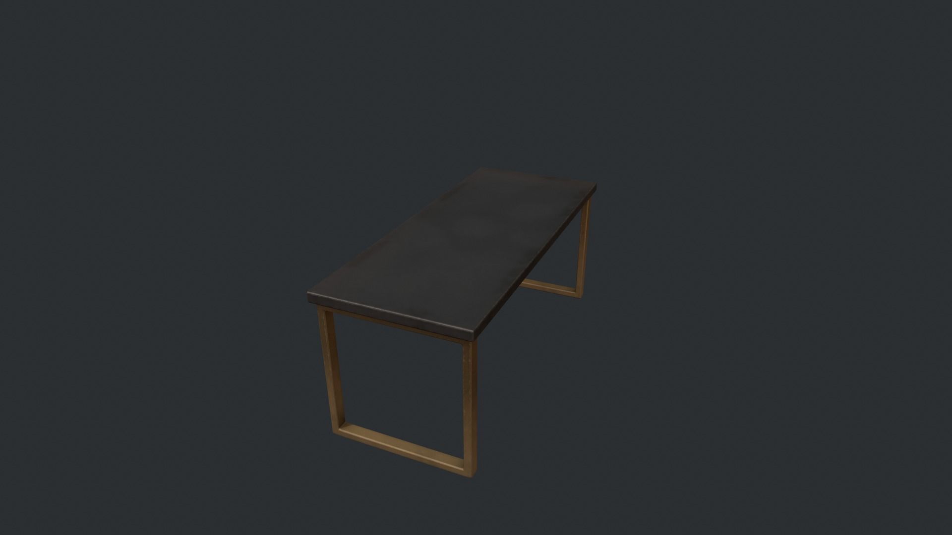 Black Table with Gold Legs Low-poly 3D model_3