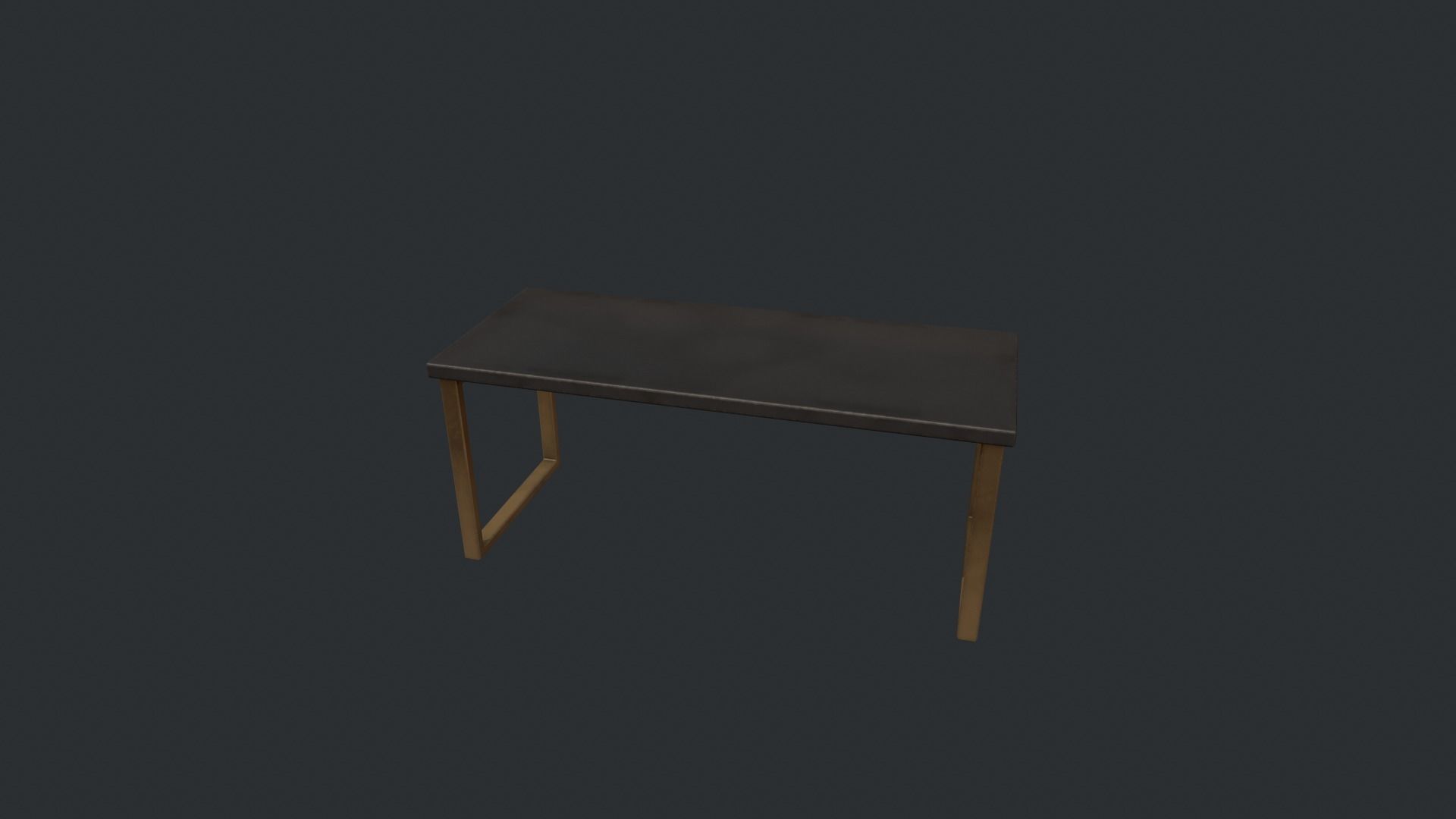 Black Table with Gold Legs Low-poly 3D model_10