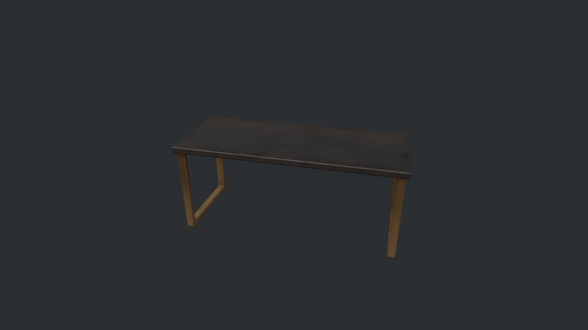 Black Table with Gold Legs Low-poly 3D model_5