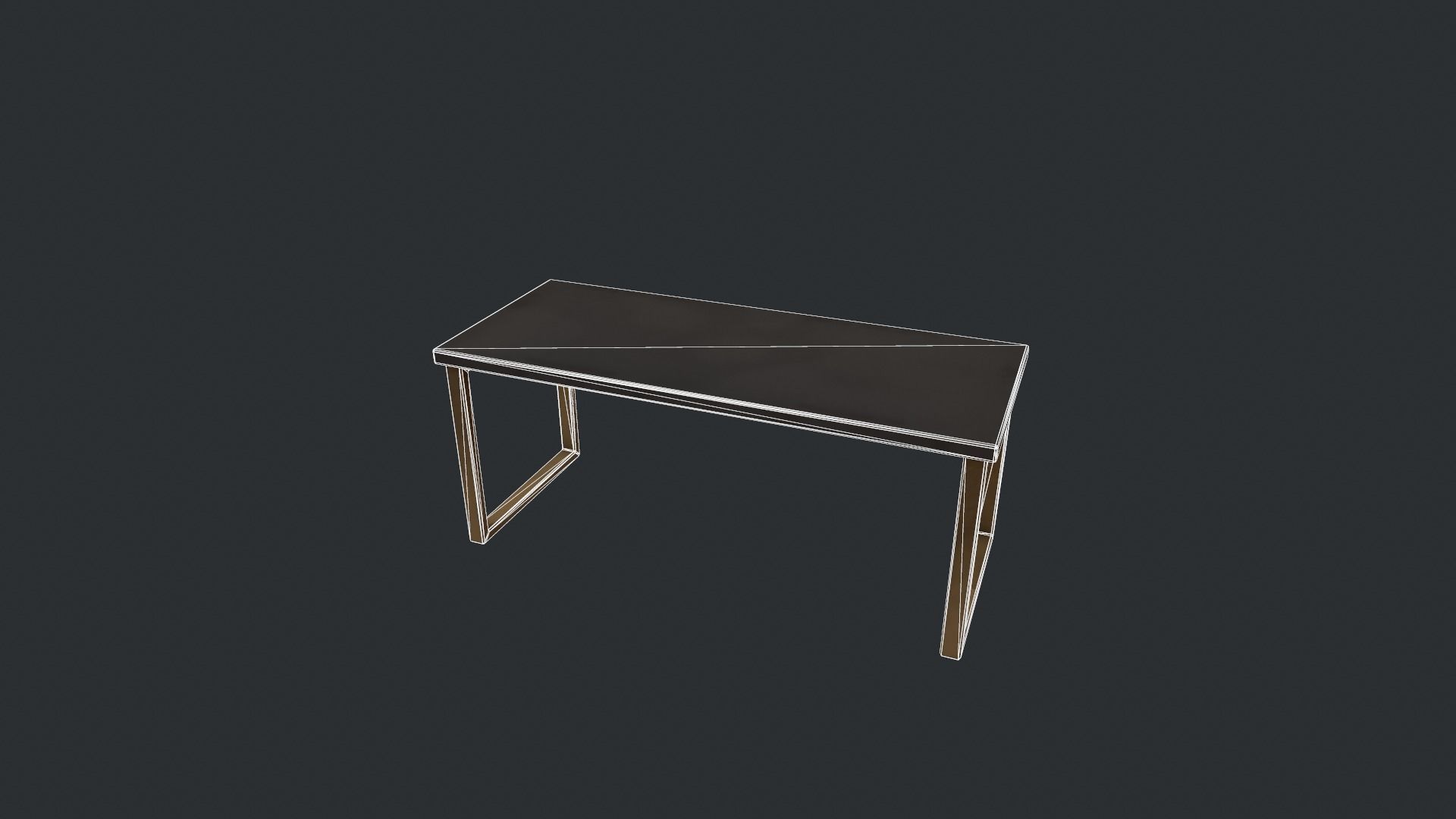 Black Table with Gold Legs Low-poly 3D model_23