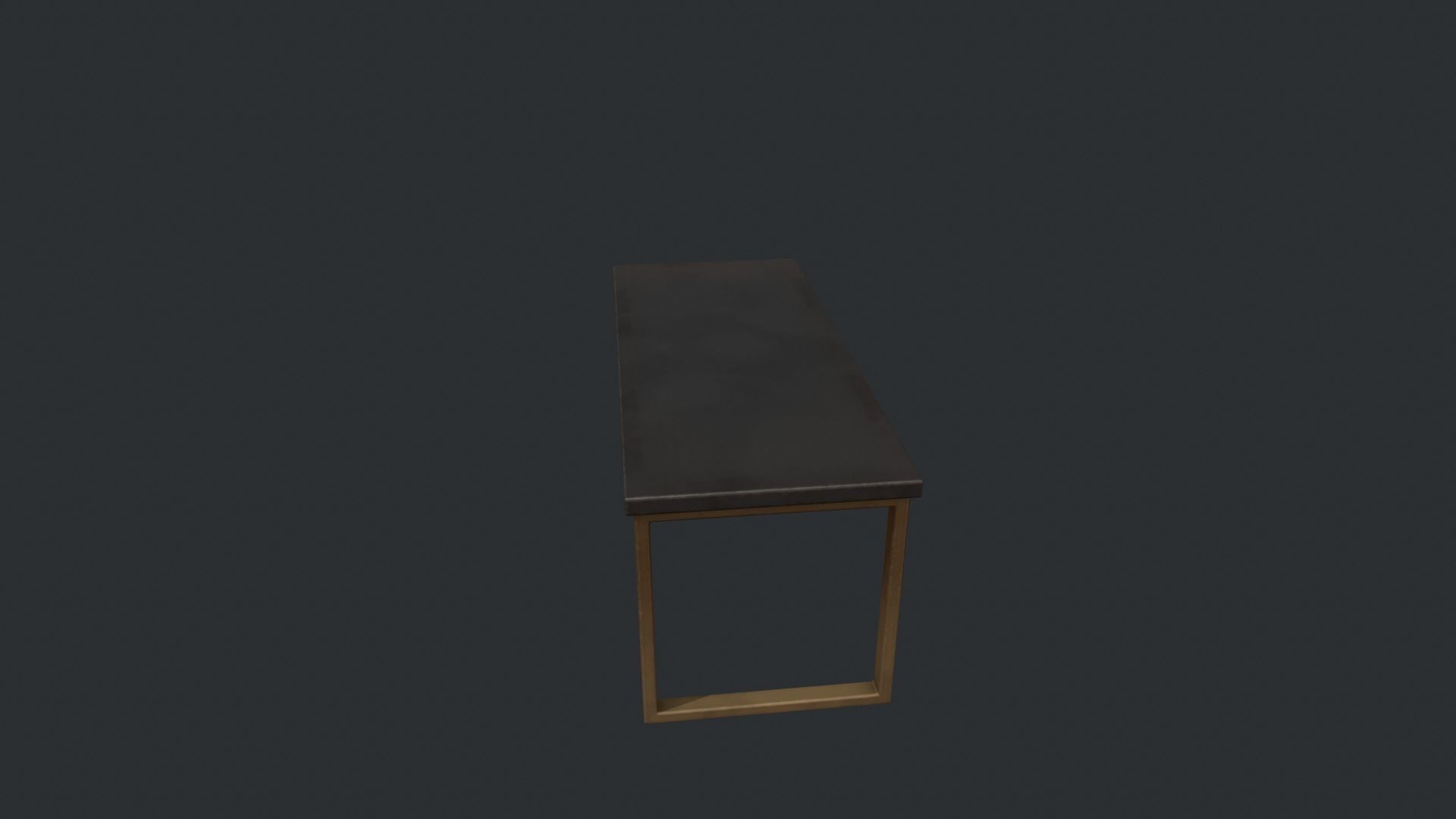 Black Table with Gold Legs Low-poly 3D model_7