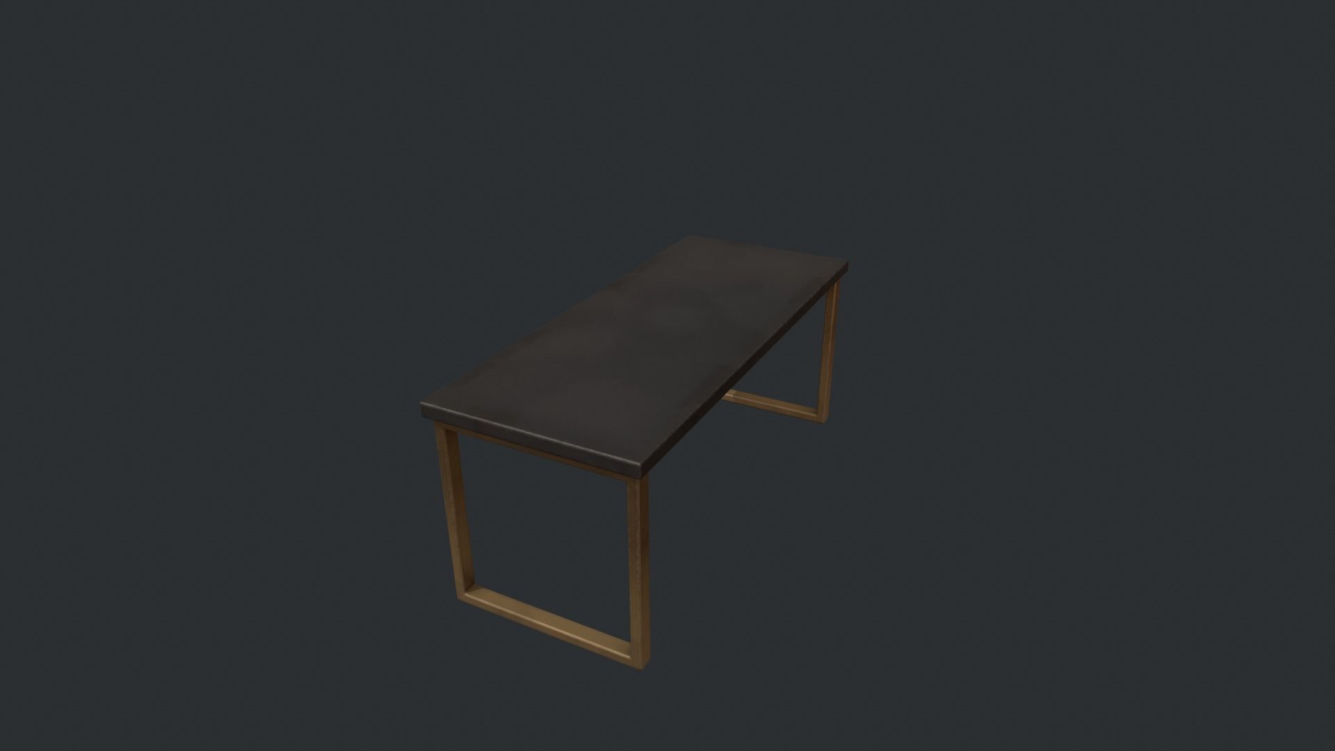 Black Table with Gold Legs Low-poly 3D model_8