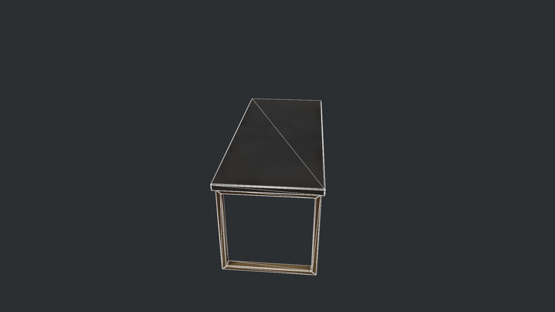 Black Table with Gold Legs Low-poly 3D model_19