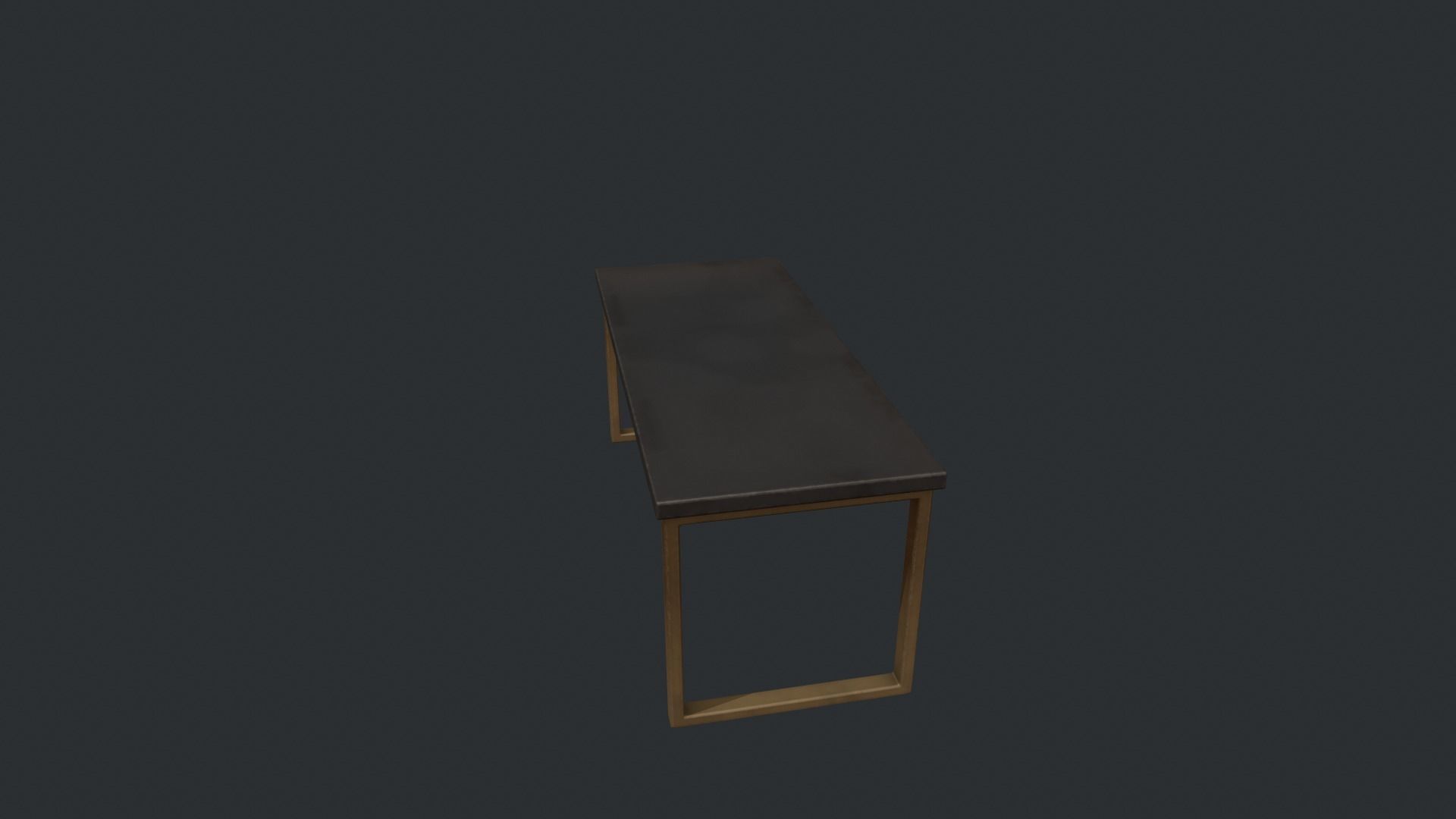 Black Table with Gold Legs Low-poly 3D model_2