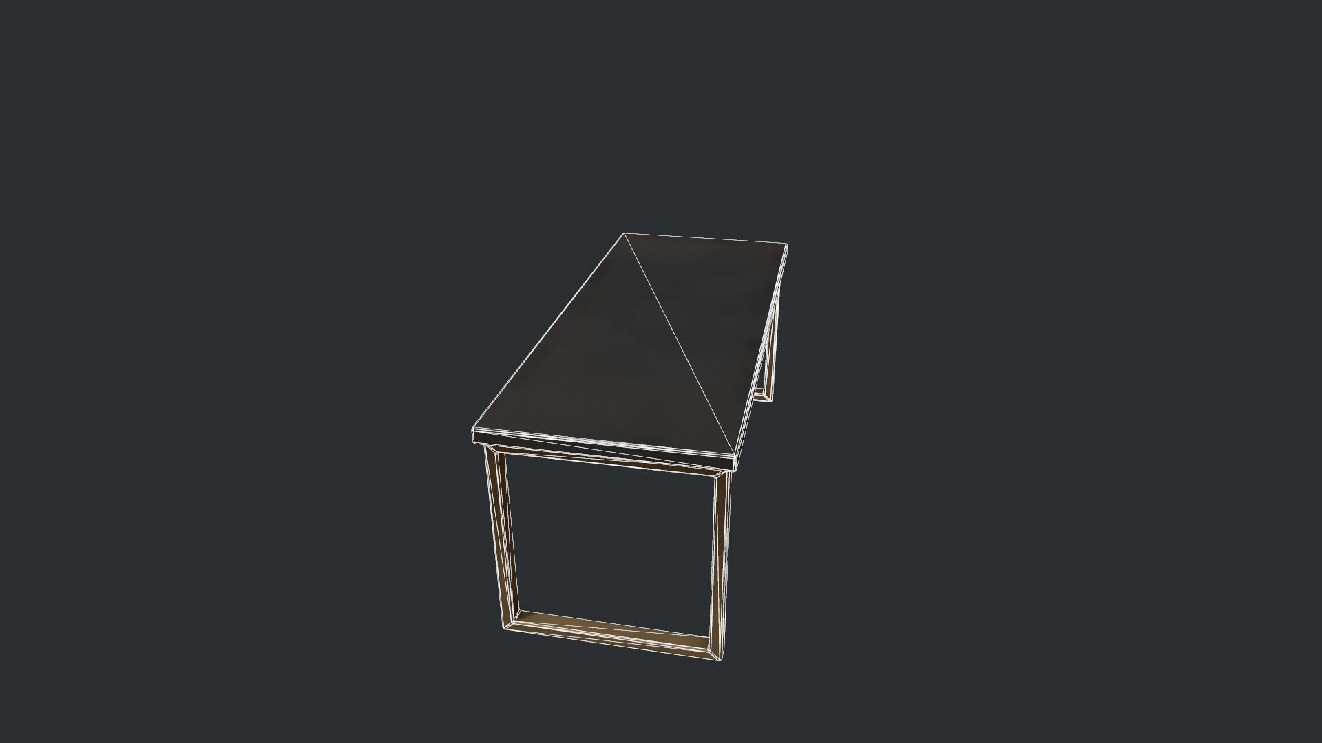 Black Table with Gold Legs Low-poly 3D model_14