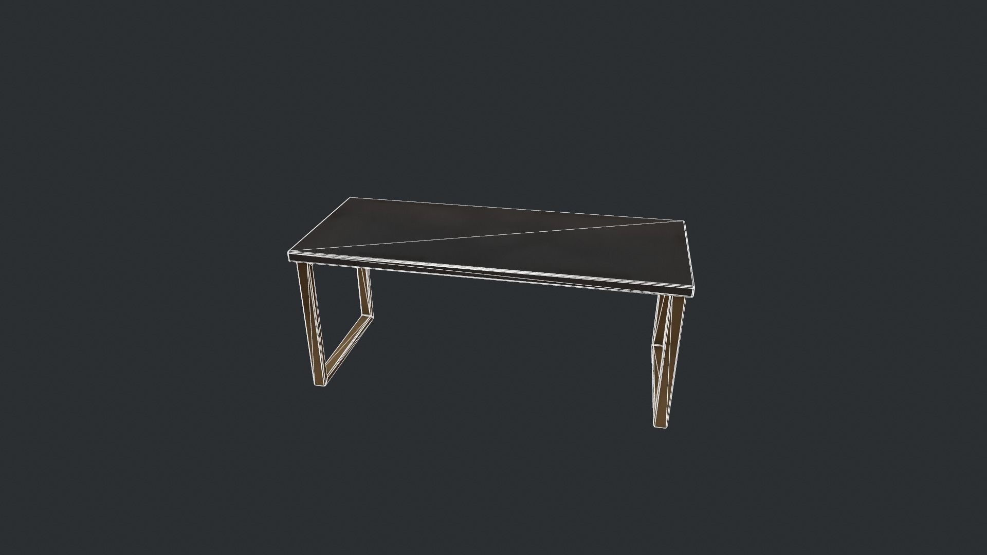 Black Table with Gold Legs Low-poly 3D model_22