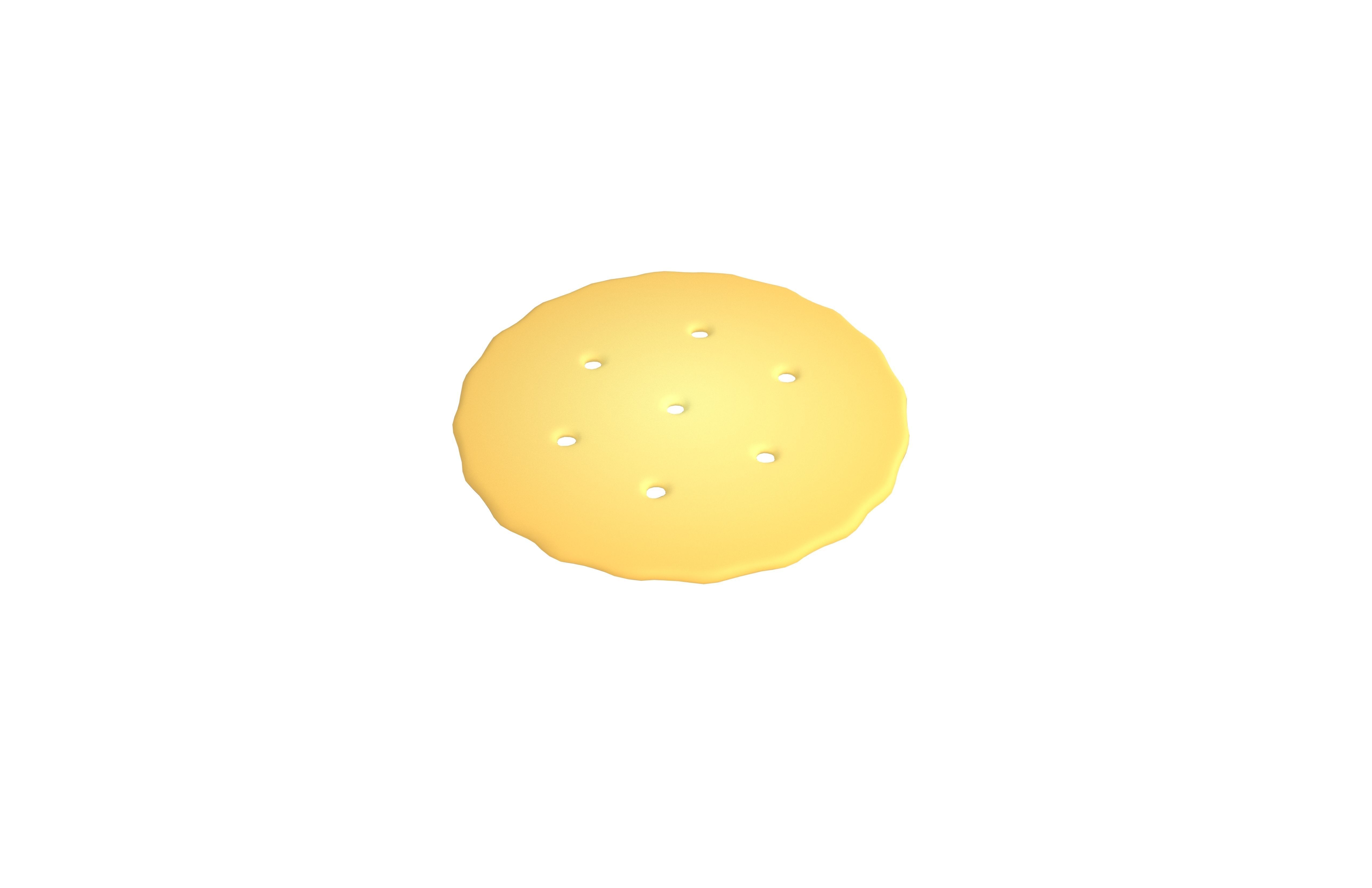 Round Cracker v1 001 Low-poly 3D model_3