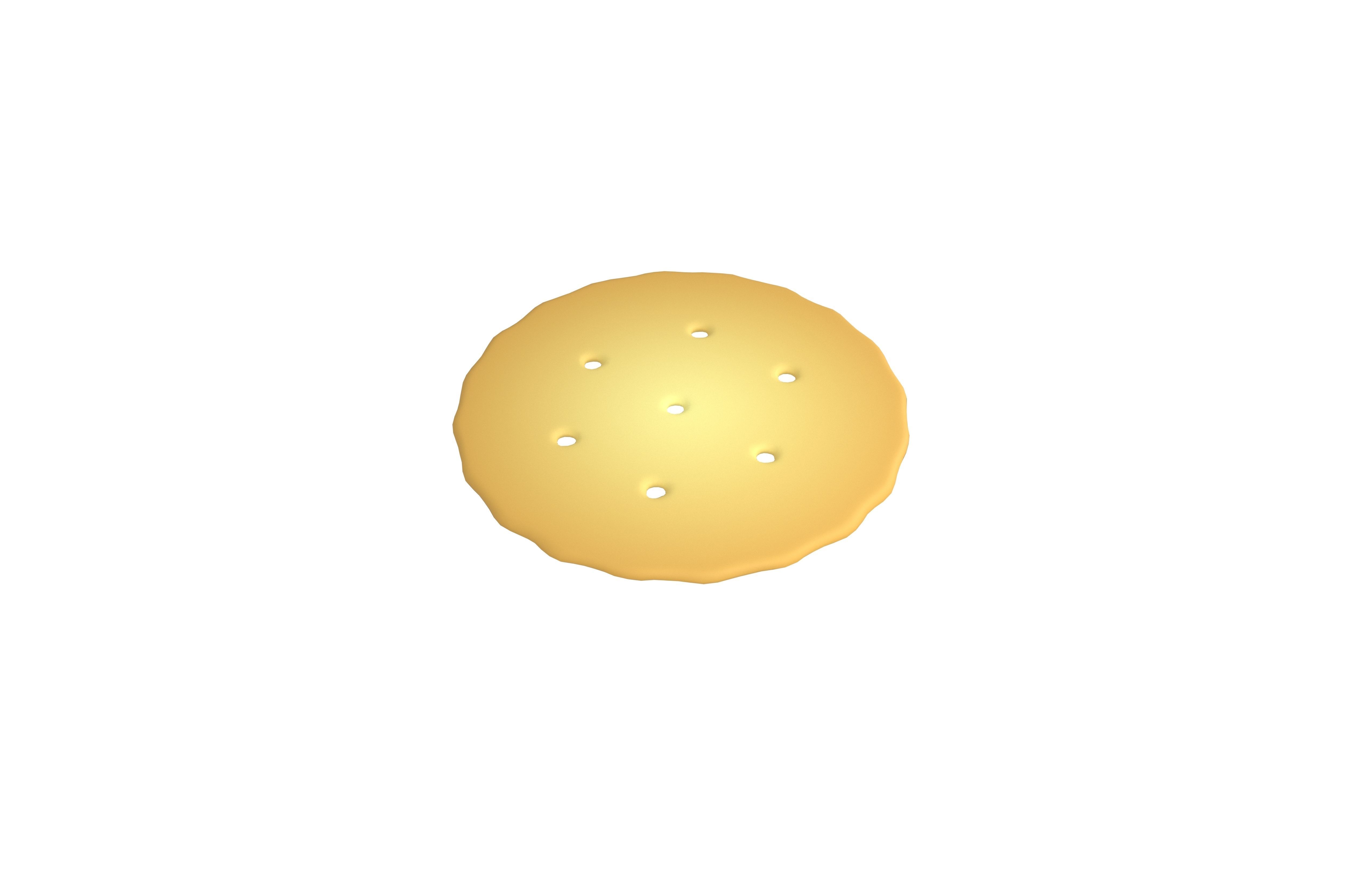 Round Cracker v1 002 Low-poly 3D model_3