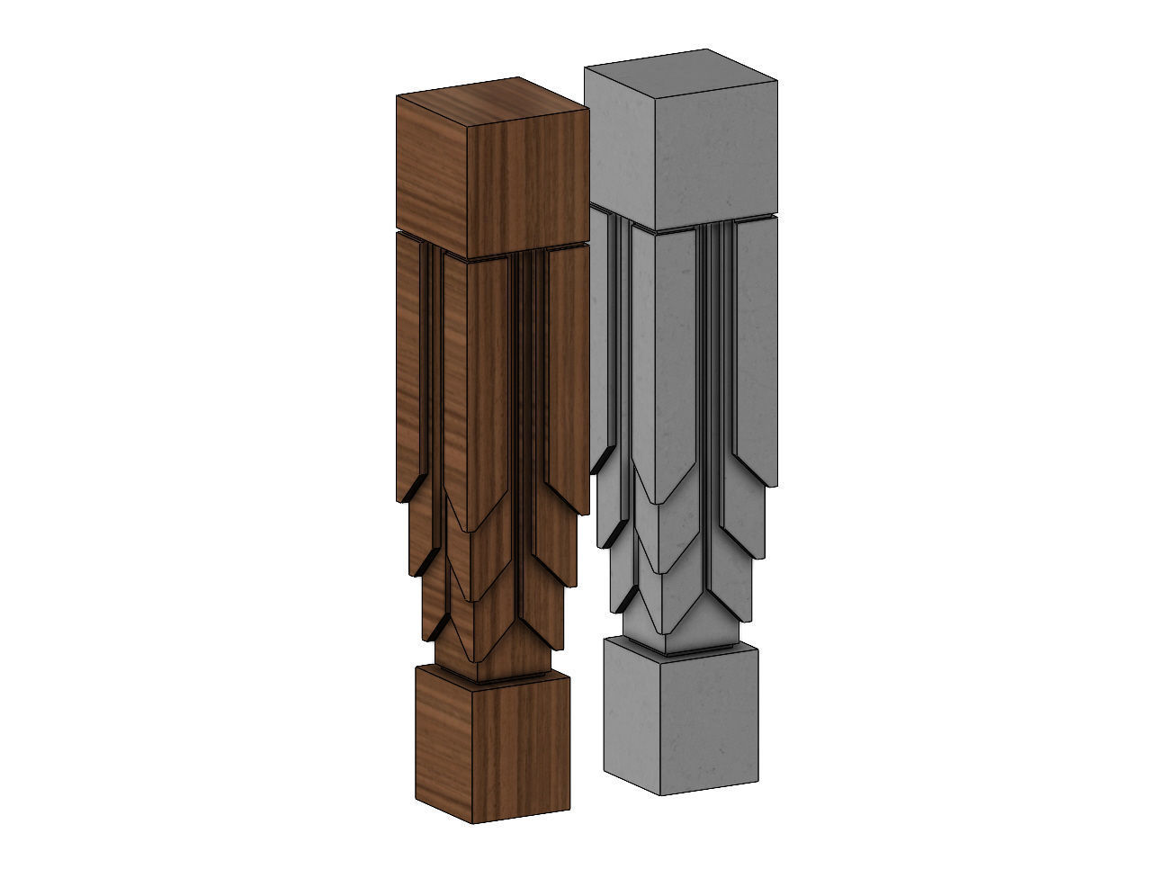 Simple New york contemporary style column 3D print model_1