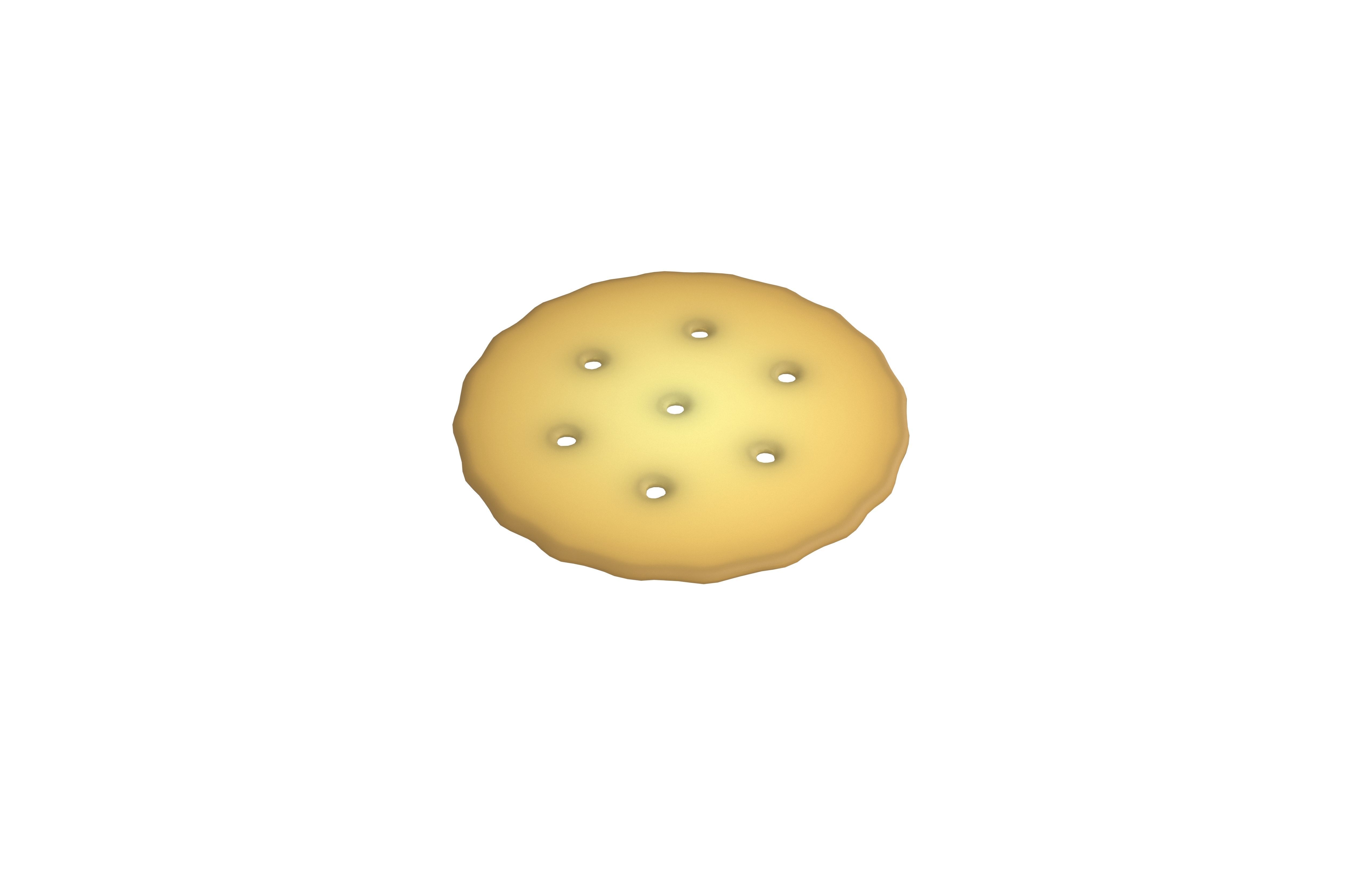 Round Cracker v1 004 Low-poly 3D model_1