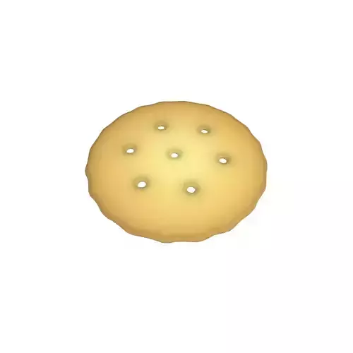 Round Cracker v1 004 Low-poly 3D model