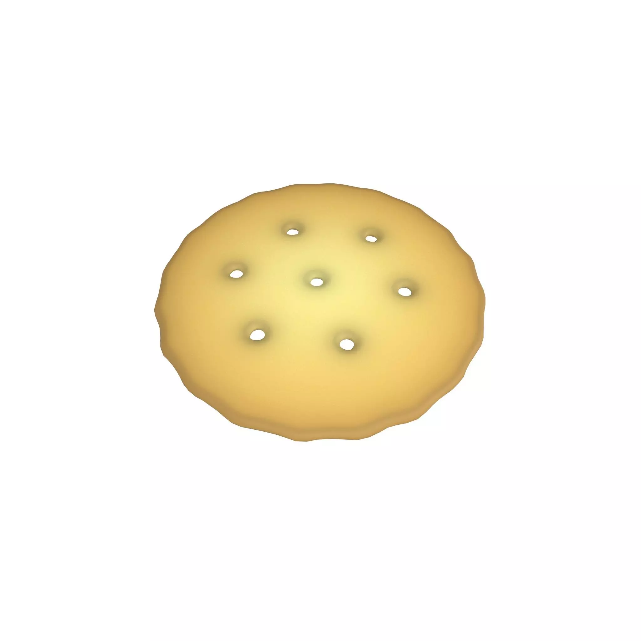 Round Cracker v1 004 Low-poly 3D model_0