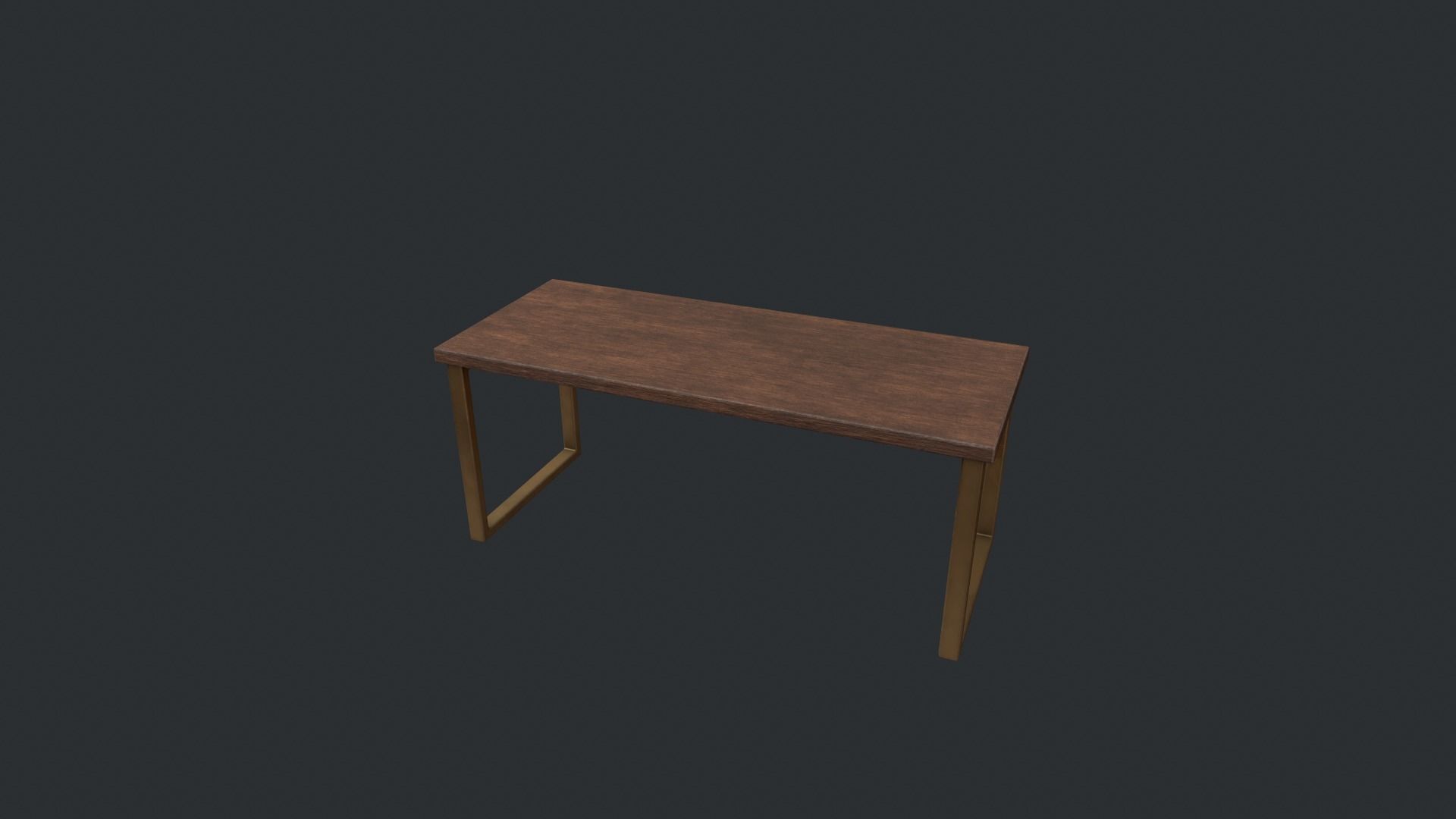 Wooden Modern Table  Low-poly 3D model_5