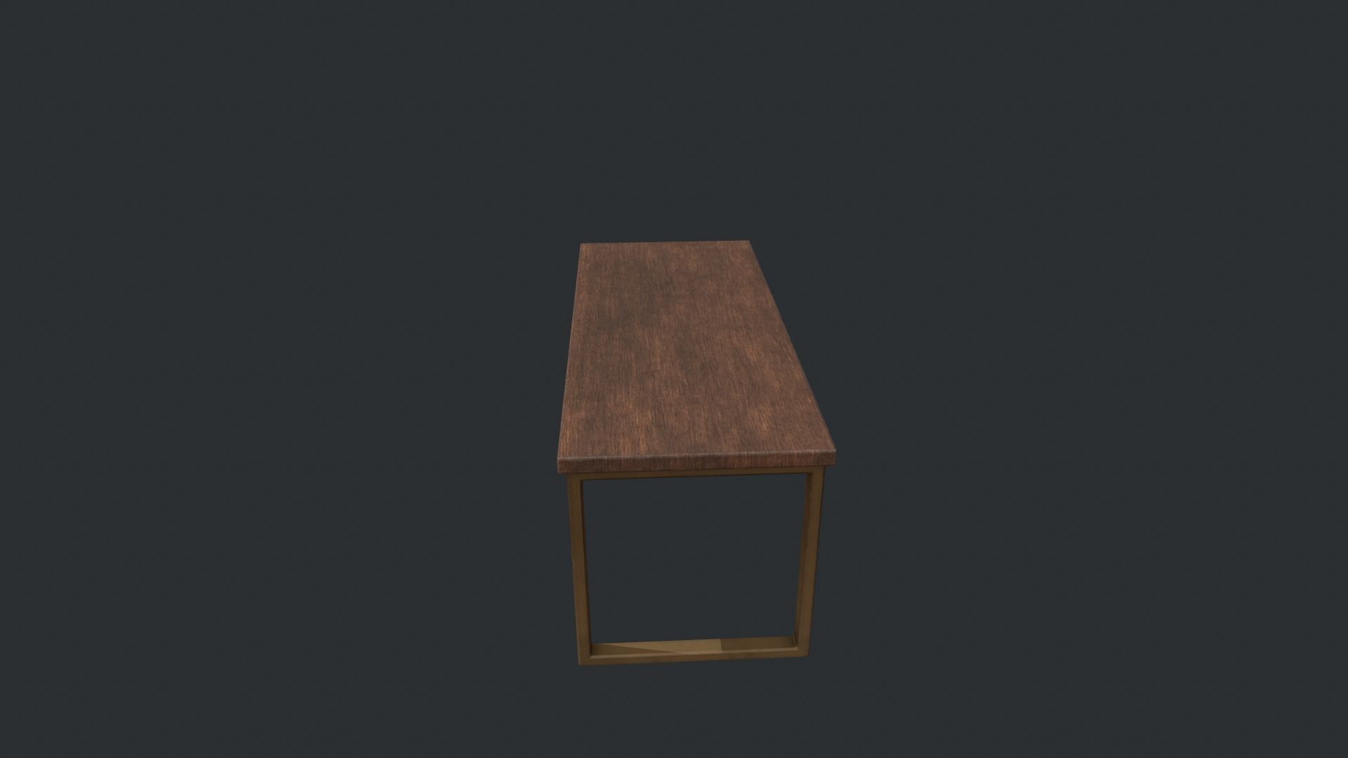 Wooden Modern Table  Low-poly 3D model_2