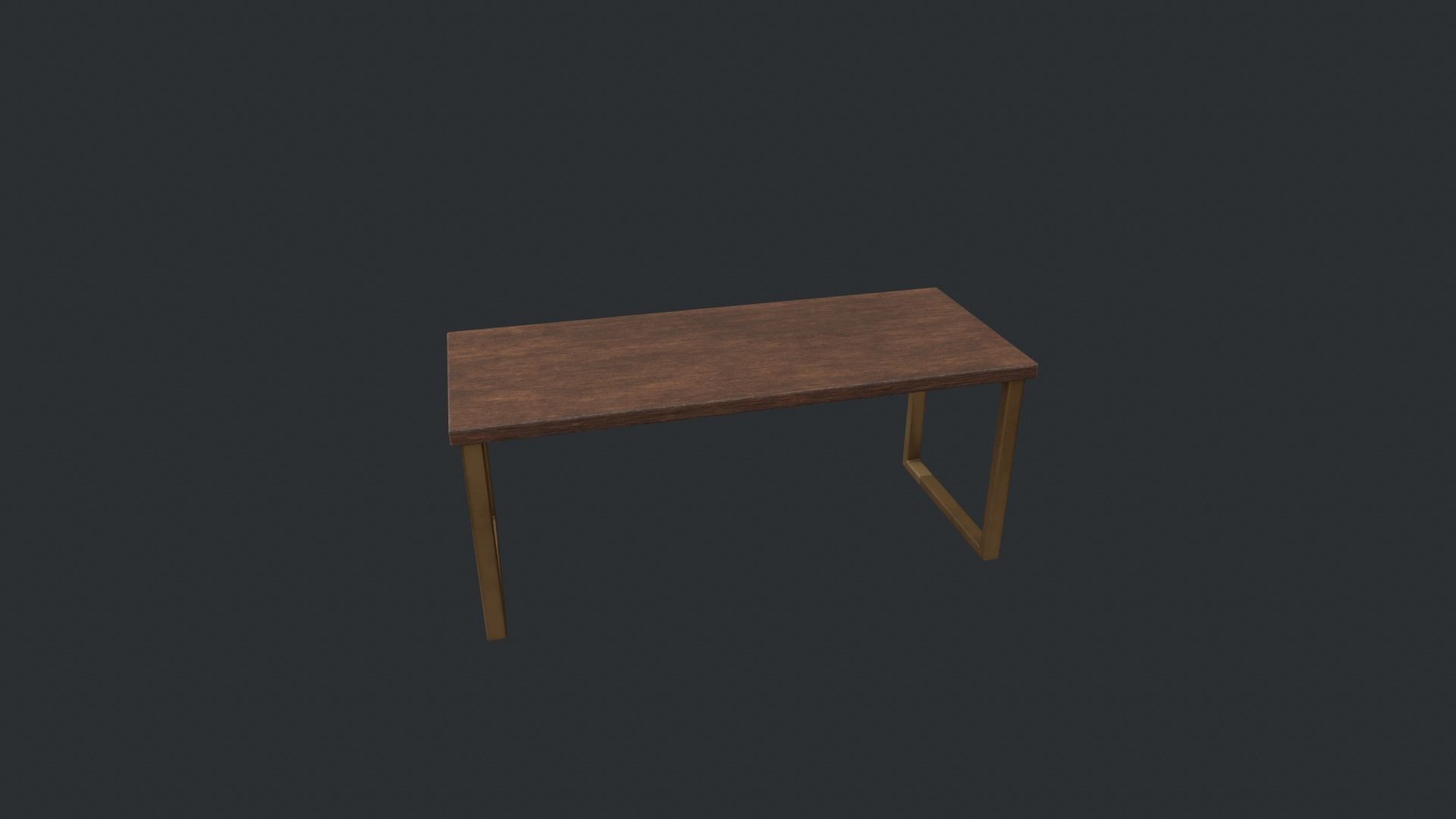 Wooden Modern Table  Low-poly 3D model_4