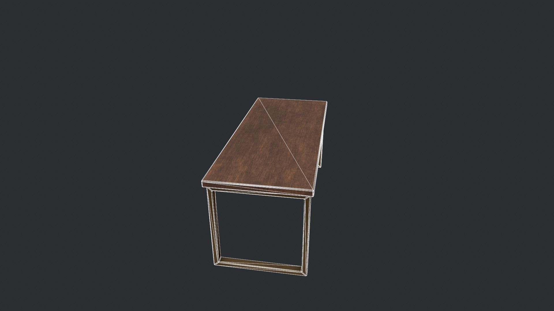 Wooden Modern Table  Low-poly 3D model_13