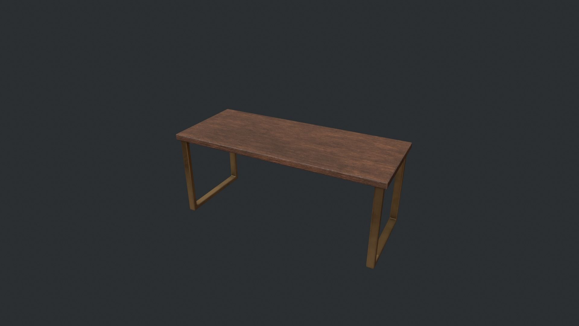 Wooden Modern Table  Low-poly 3D model_10