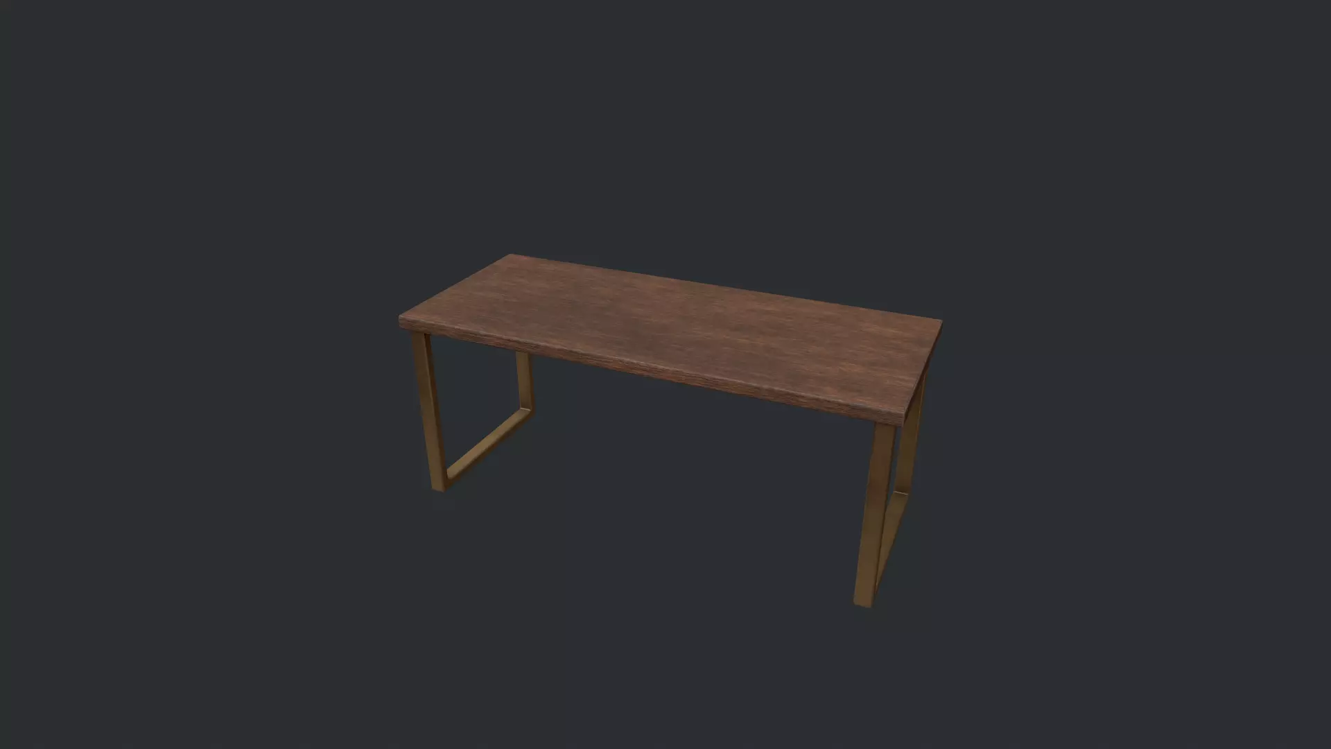 Wooden Modern Table  Low-poly 3D model_0