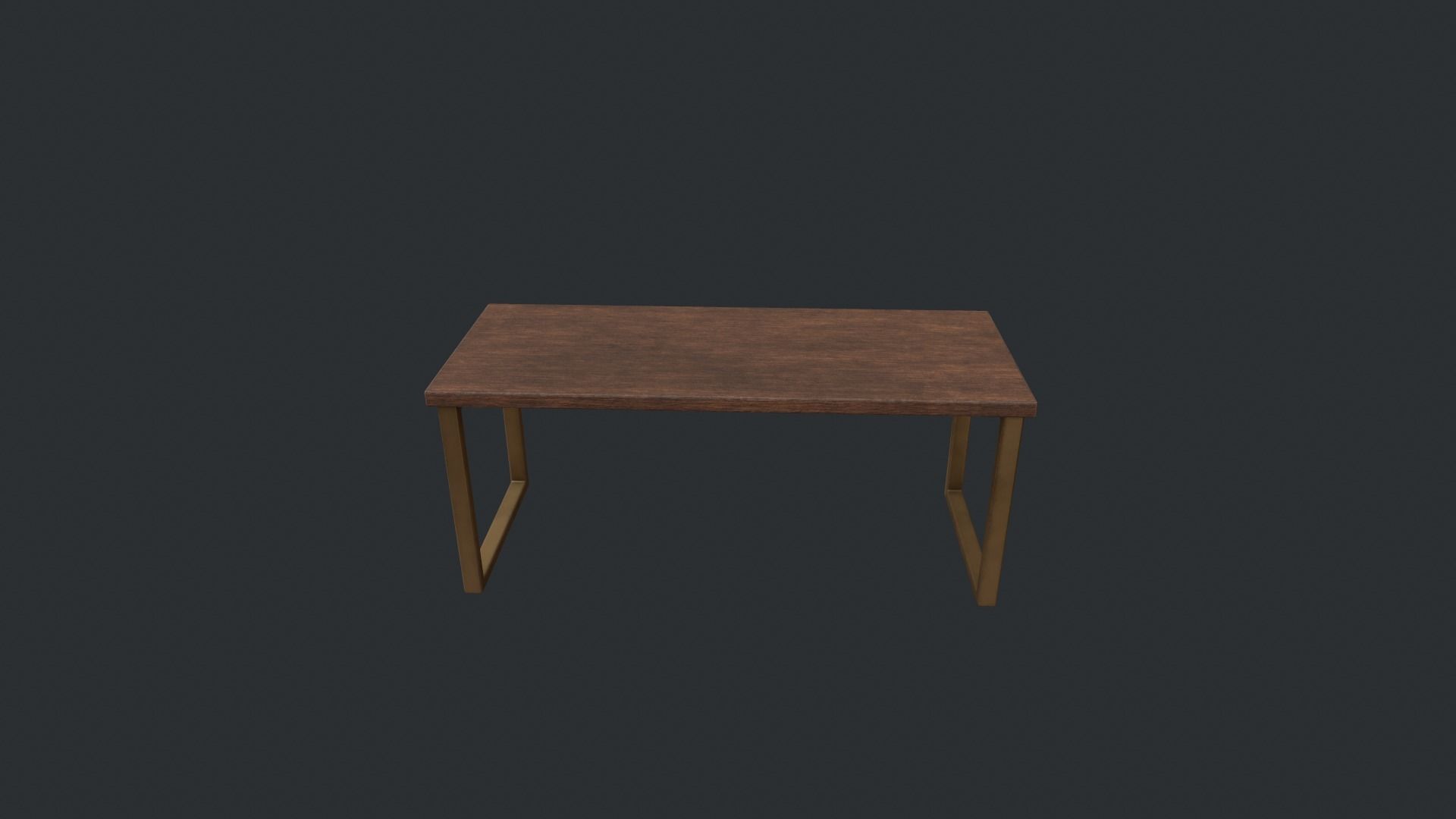 Wooden Modern Table  Low-poly 3D model_9