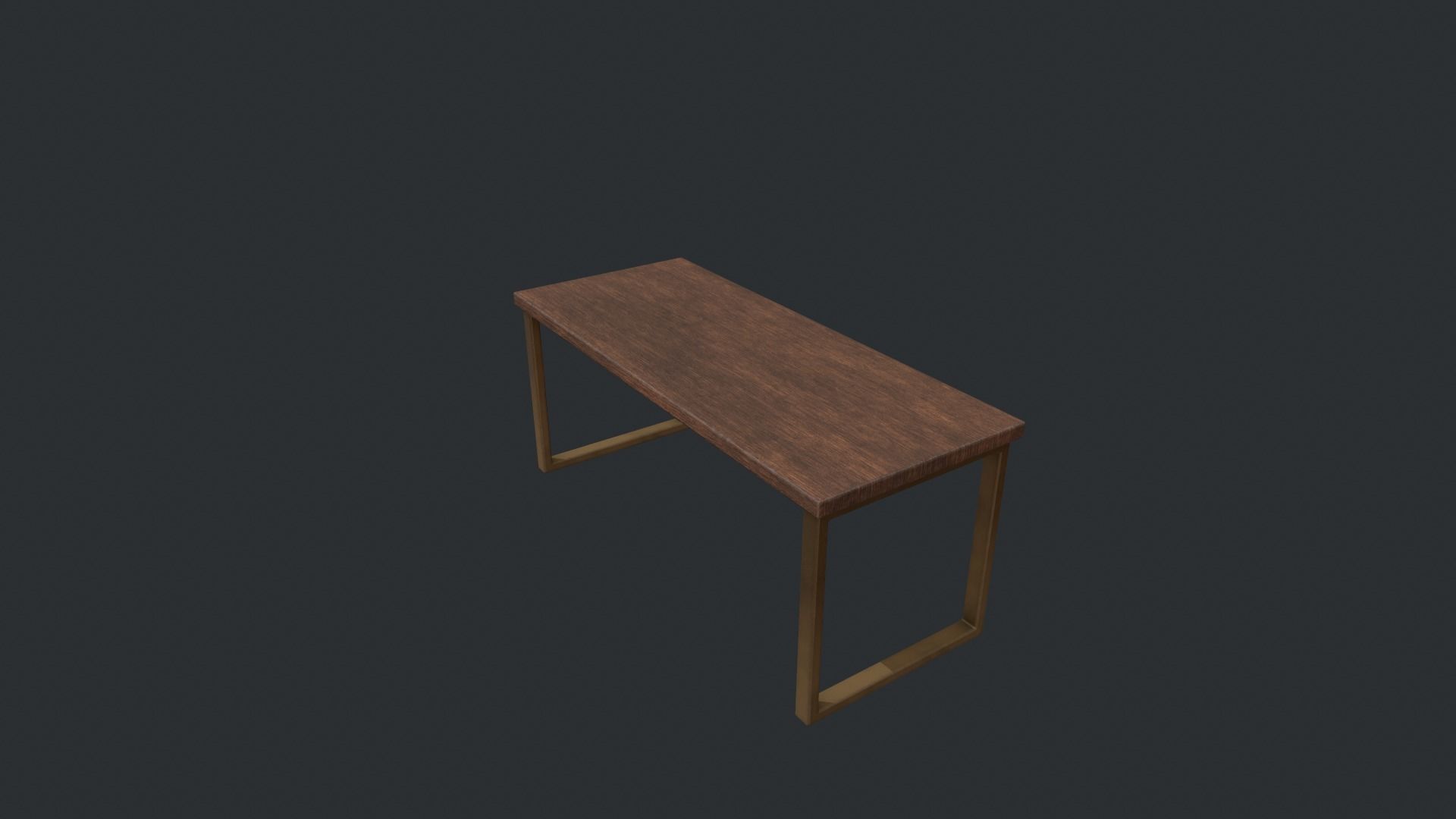 Wooden Modern Table  Low-poly 3D model_1