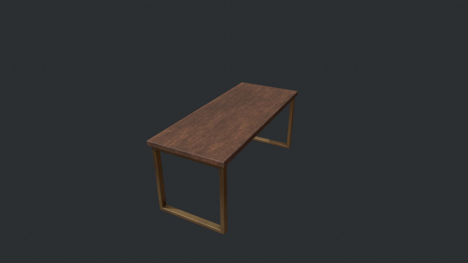 Wooden Modern Table  Low-poly 3D model_3