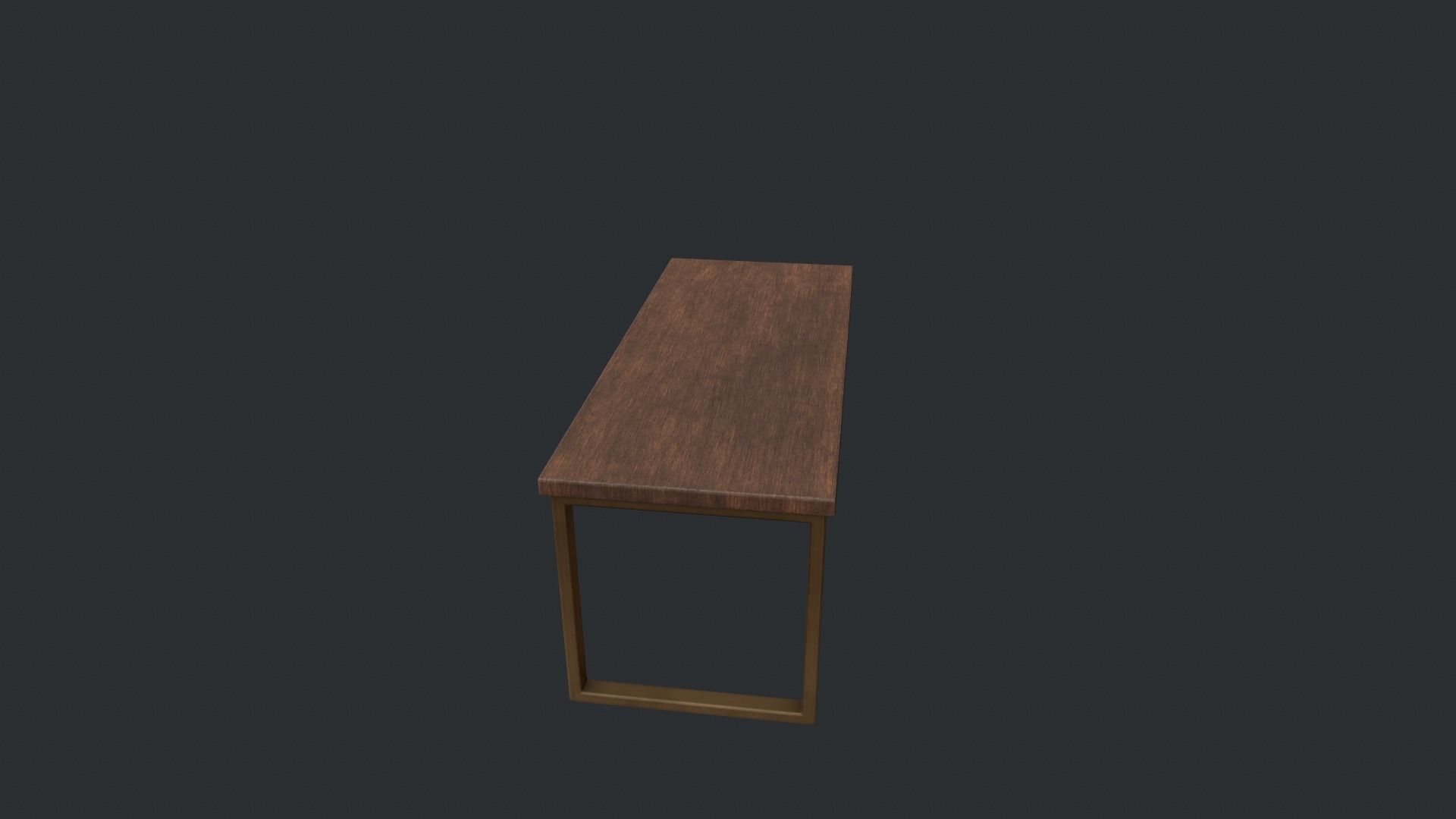 Wooden Modern Table  Low-poly 3D model_7