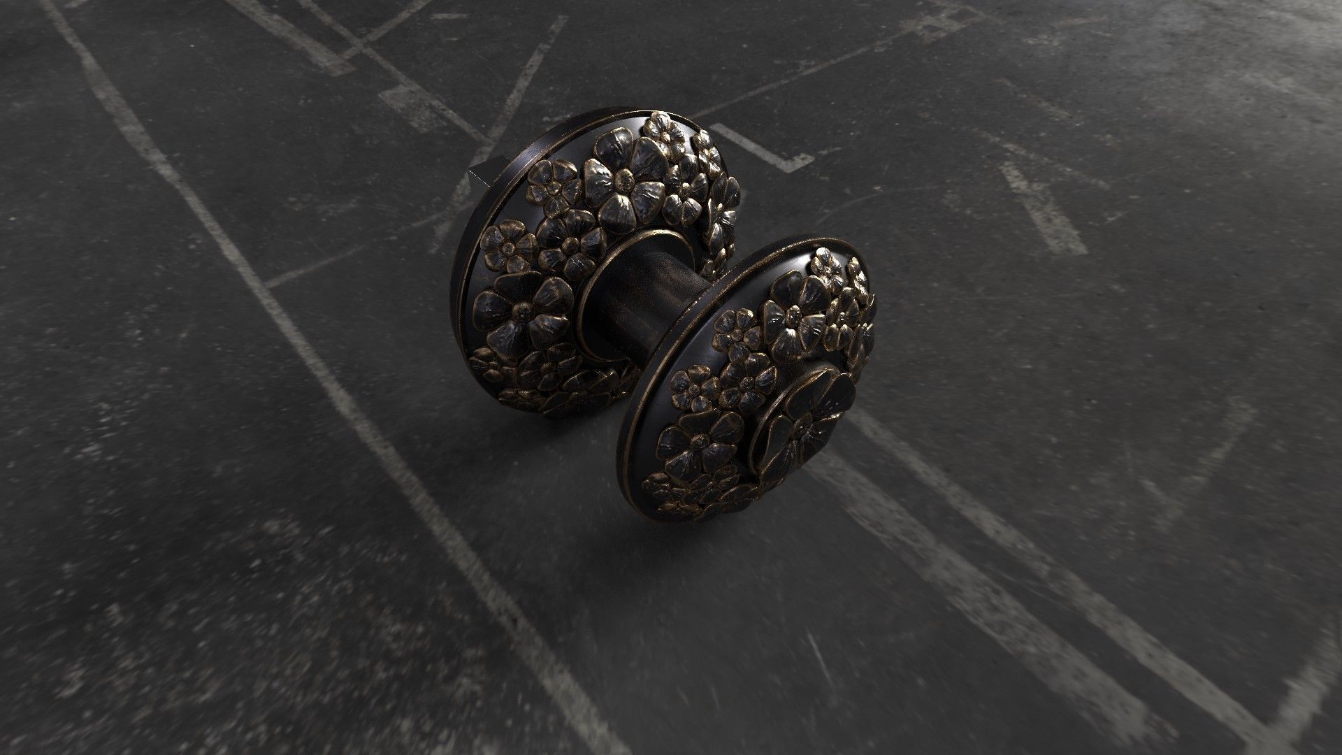 Brass Door Handles 3D model 3D model_4