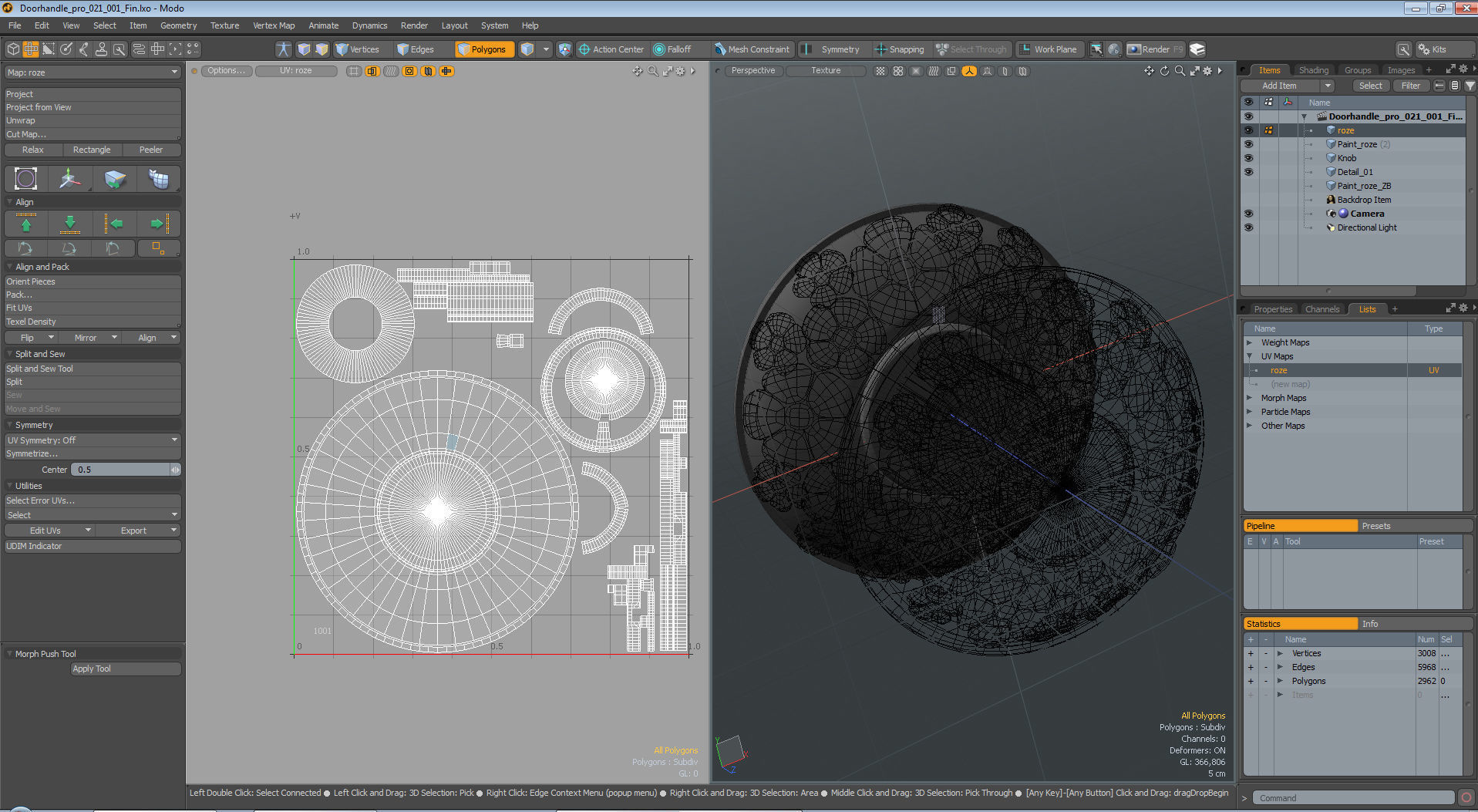 Brass Door Handles 3D model 3D model_10