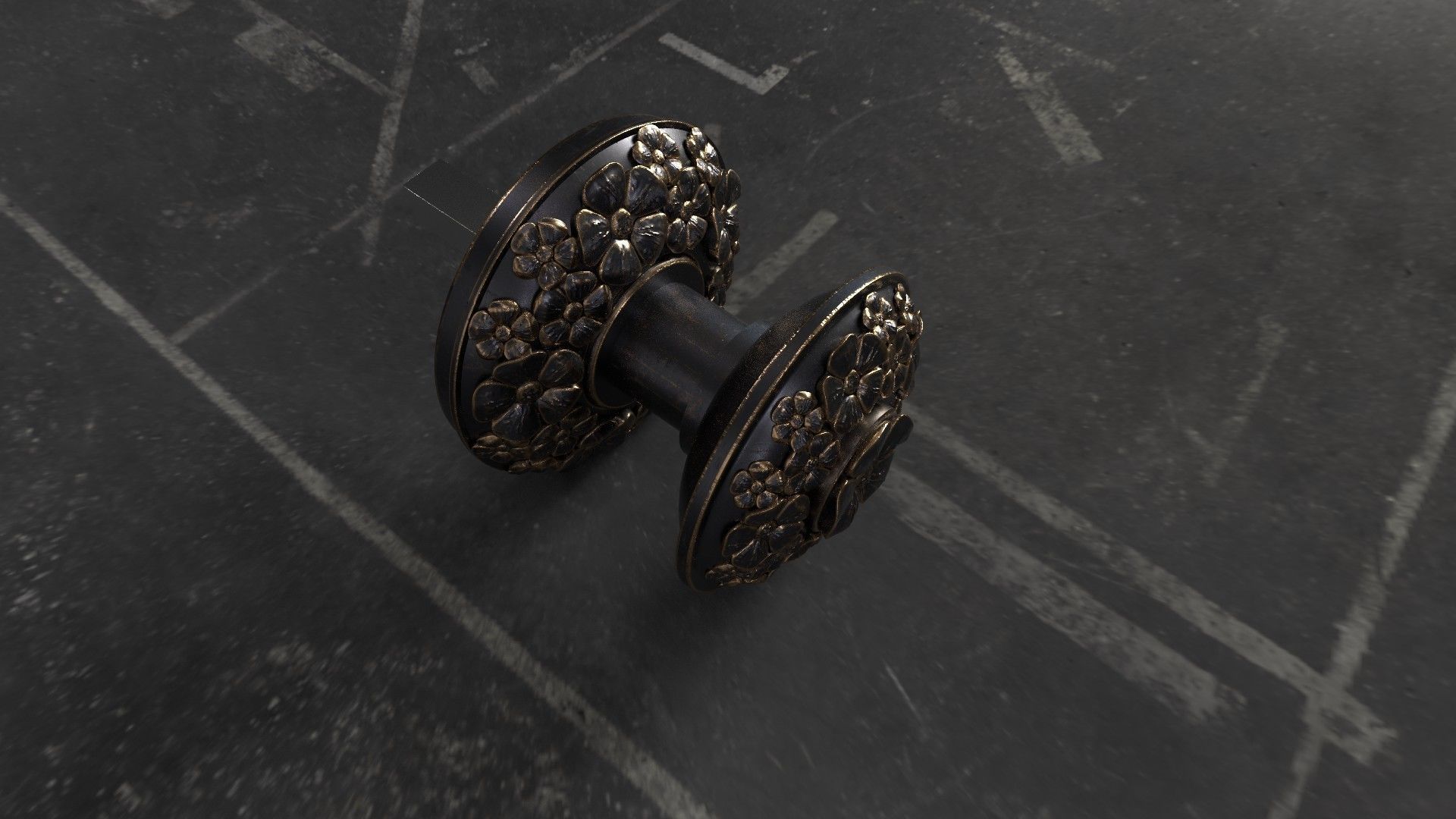 Brass Door Handles 3D model 3D model_3