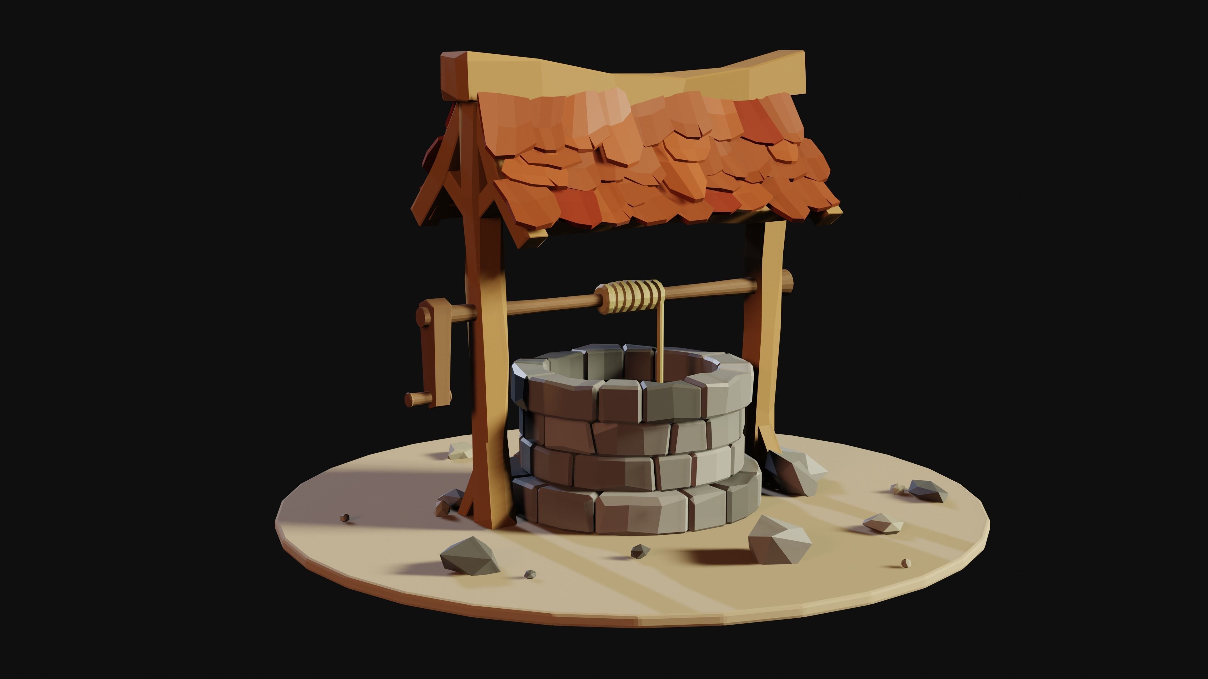 LowPolly Well - Blender - Game Asset