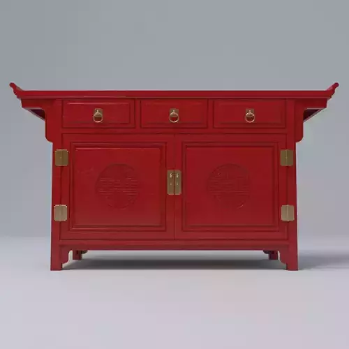RED LACQUER ALTAR CABINET