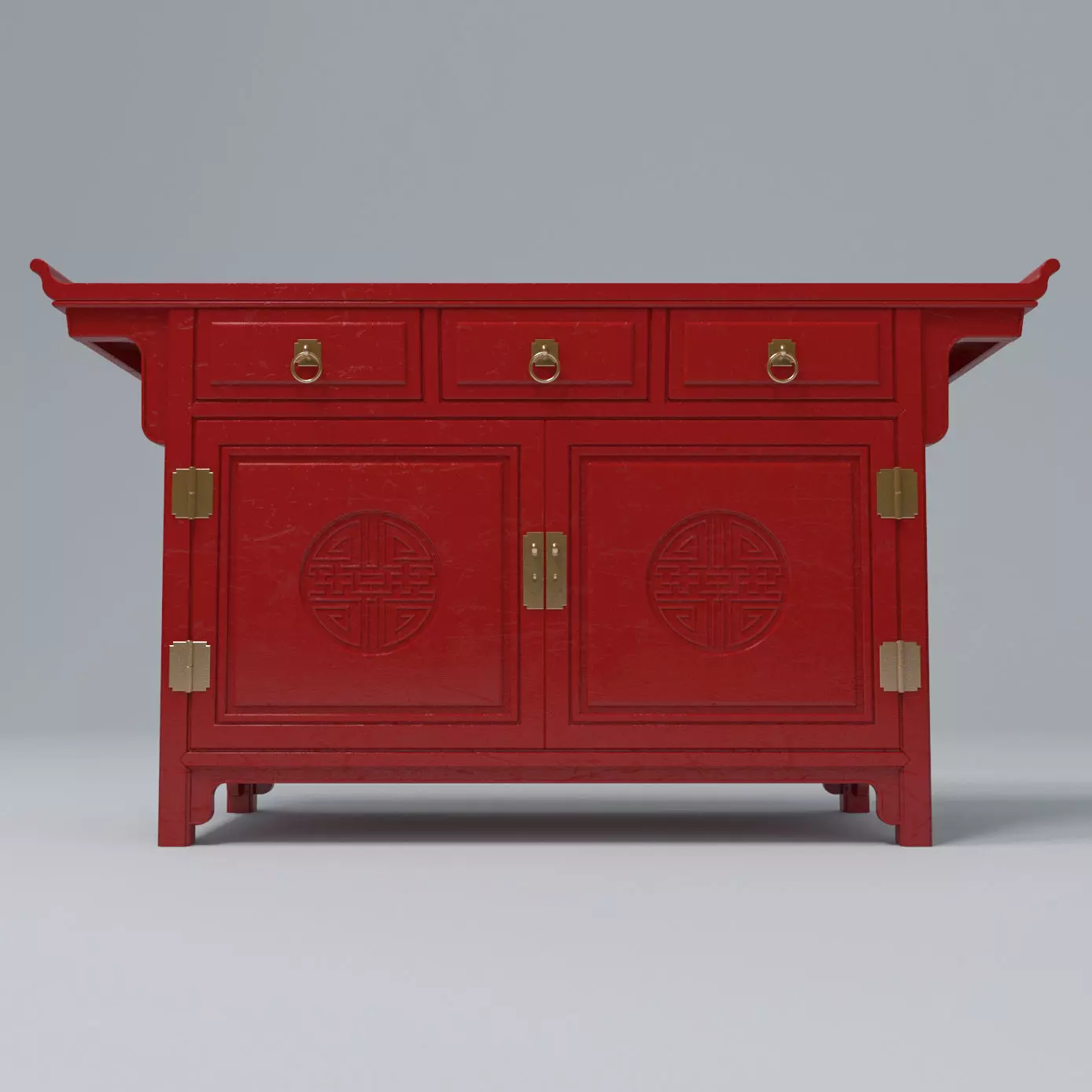 RED LACQUER ALTAR CABINET 3D model_0